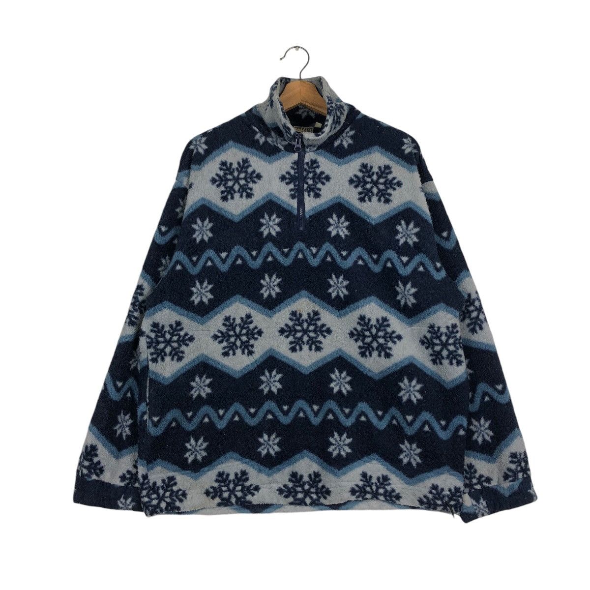Japanese Brand 📌Vintage Half Zipper Fleece Jacket Native Navajo Our Pride Size US M / EU 48-50 / 2 - 2 Thumbnail