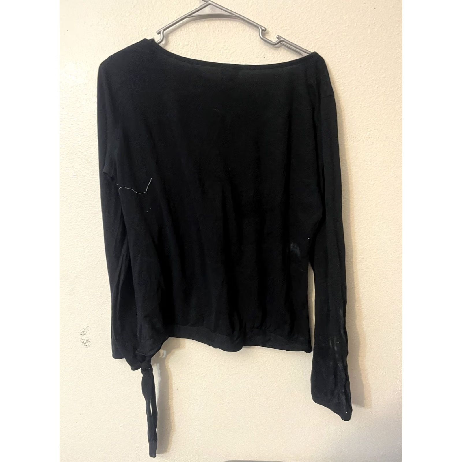 Old Navy Old Navy Black XL Vintage T-Shirt Long Sleeve Round Neck Top Women Slim 100% Cotton Basic Breathable Size XL / US 12-14 / IT 48-50 - 3 Thumbnail
