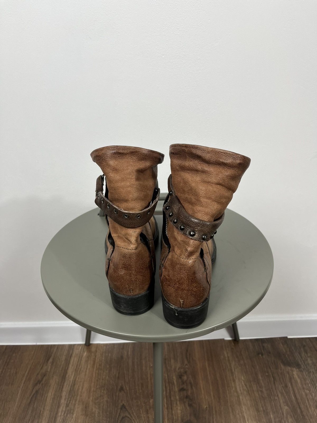 Other Avant-Garde Brown Leather Boots With Double Zip And Straps Size US 6 / IT 36 - 8 Thumbnail