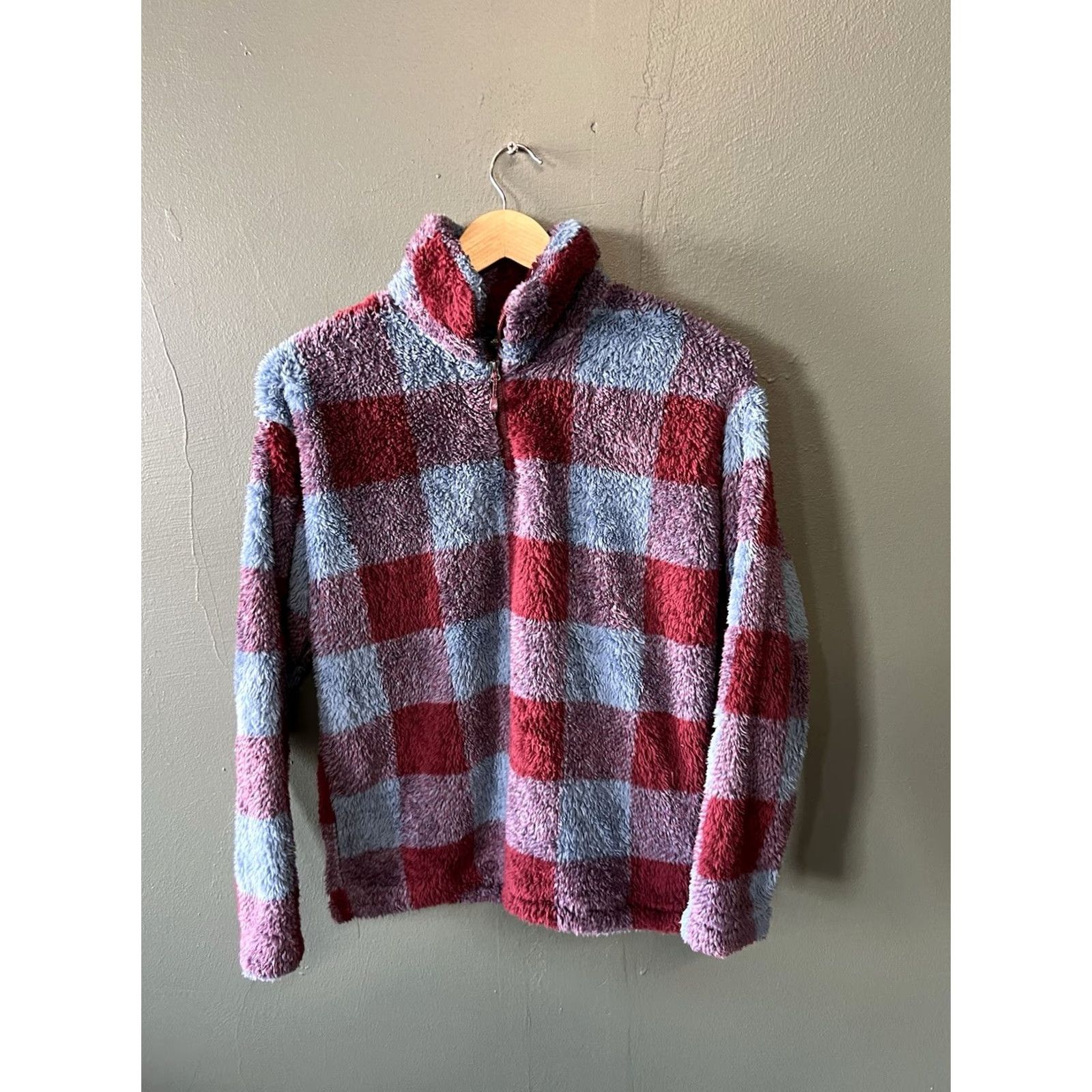 Eddie Bauer Eddie Bauer Womens Pullover Sweatshirt Blue Checkered Sherpa Size S Small Regular Sweatshirt Women- Pullover Sherpa Blue Checkered Red? Size S / US 4 / IT 40 - 2 Thumbnail
