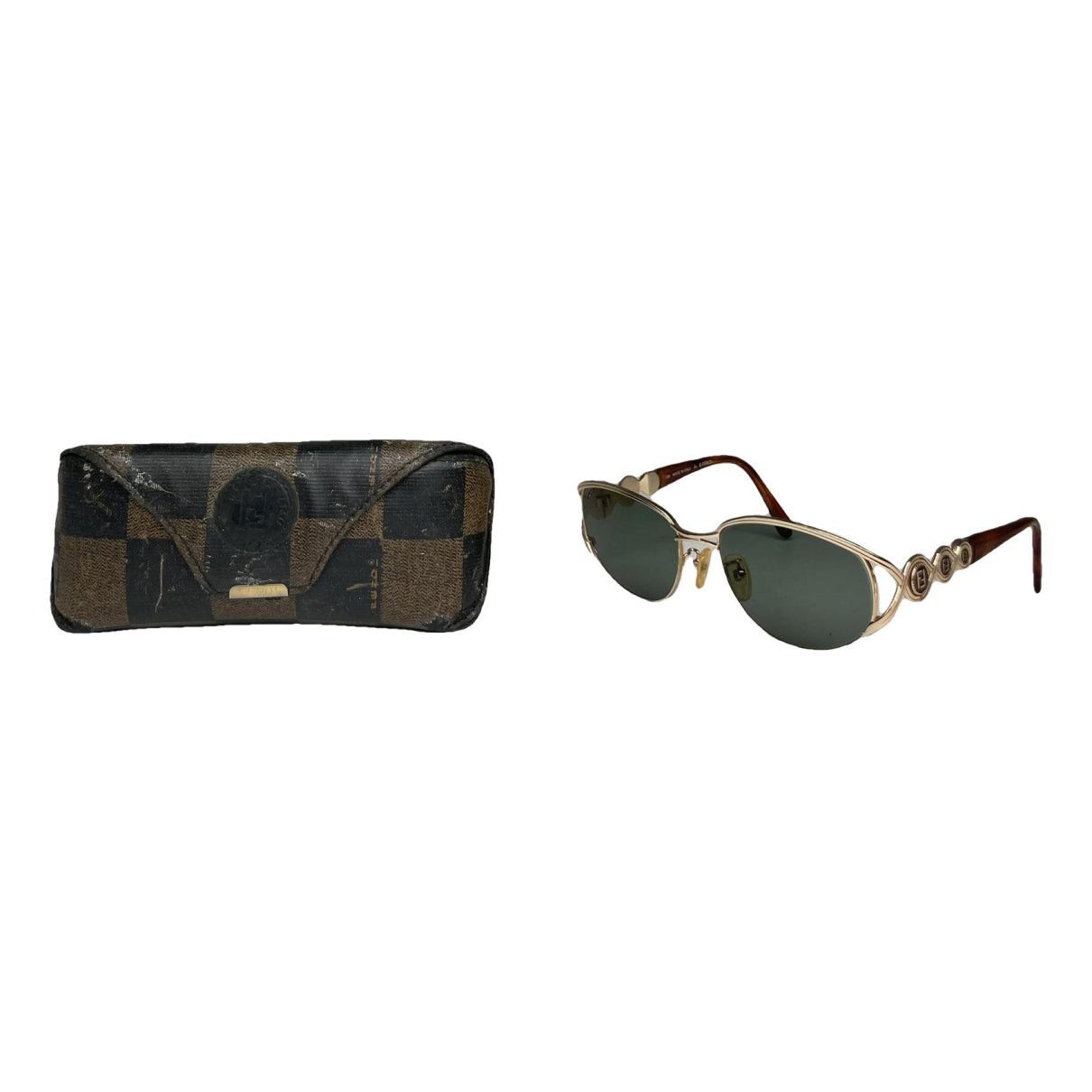 Fendi Brown Metal Sunglasses Size ONE SIZE - 1 Thumbnail
