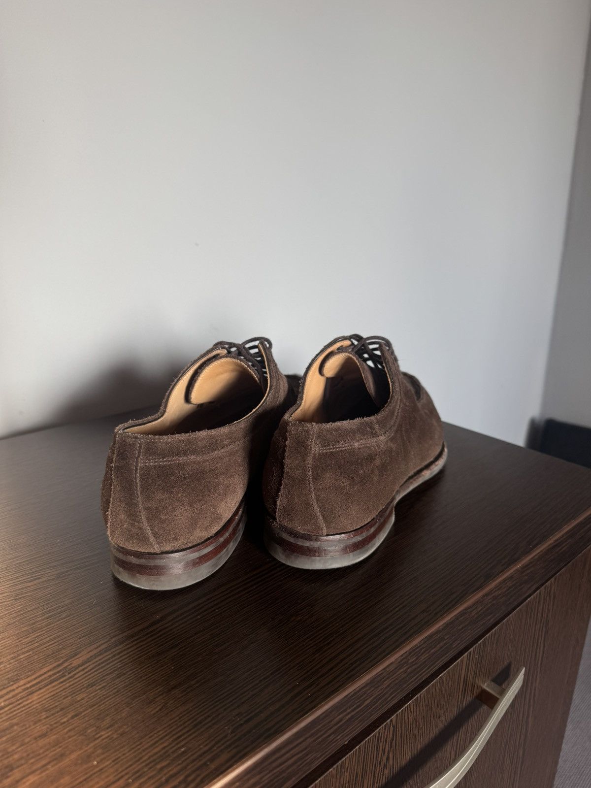 Crockett & Jones RRP€610 Crockett & Jones Hardwick Dark Brown Suede Shoes Size US 9.5 / EU 42-43 - 5 Thumbnail