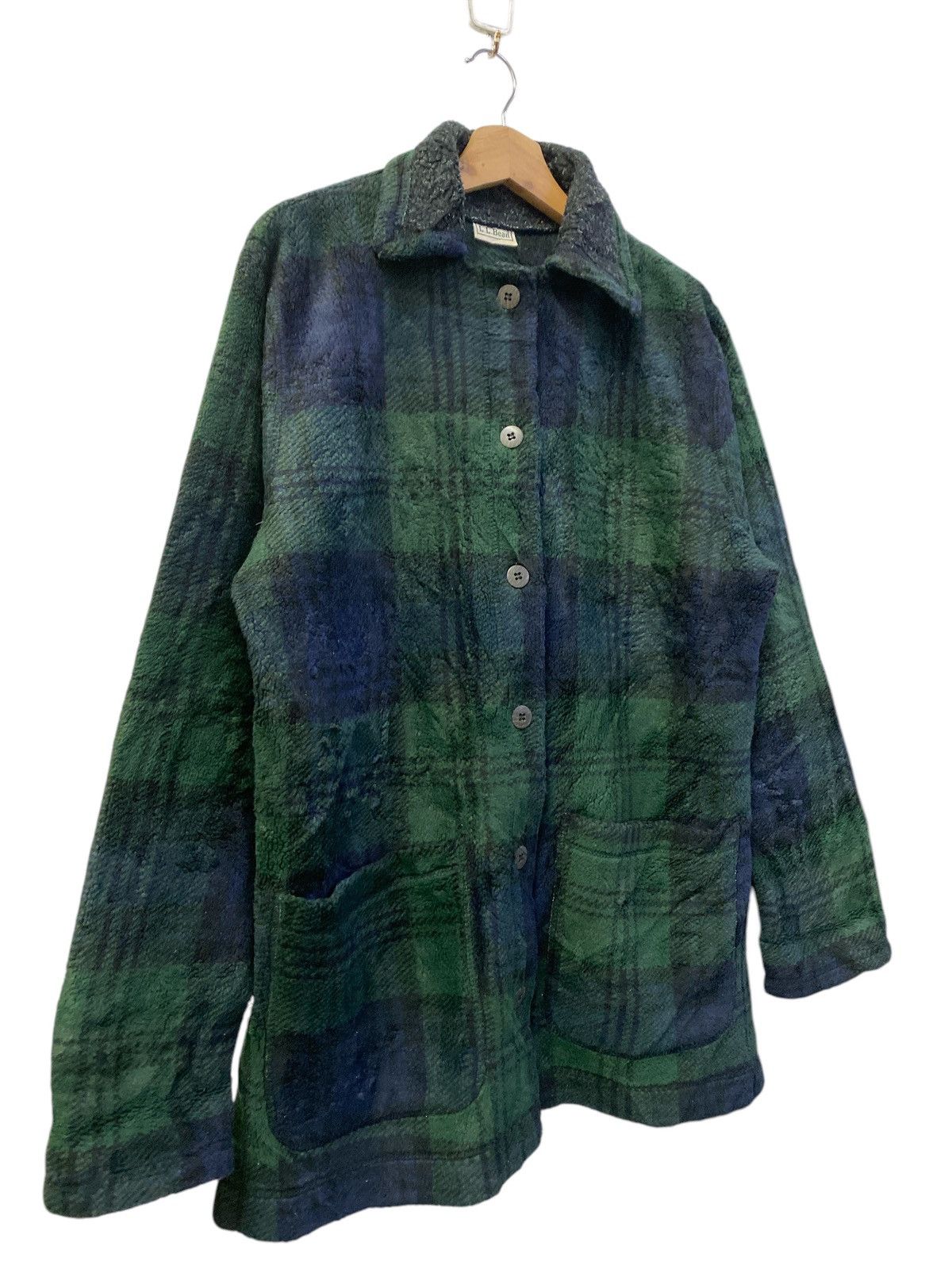 L.L. Bean × Vintage Vintage L.L Bean Checkered Fleece Jacket Size S / US 4 / IT 40 - 2 Thumbnail
