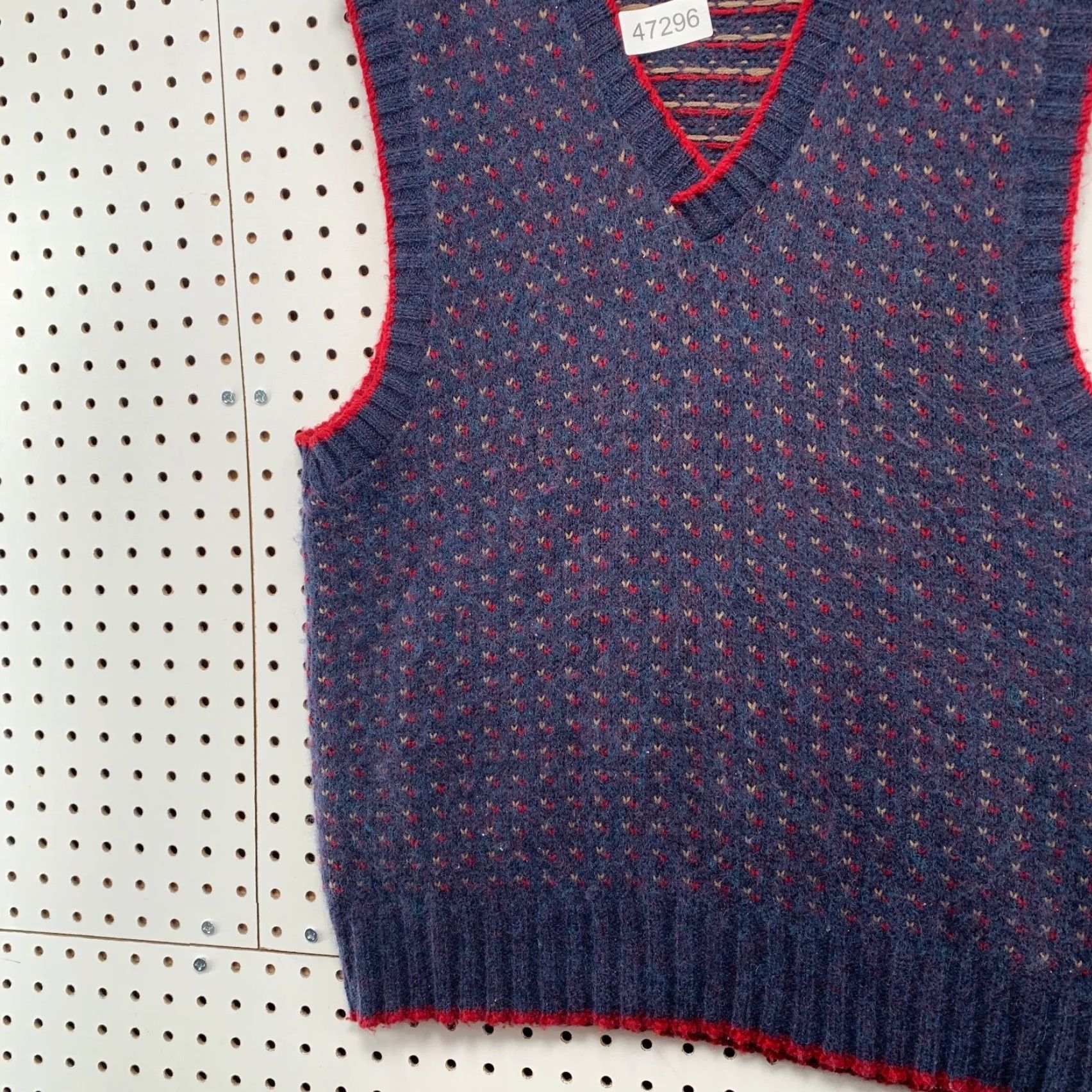 Vintage VINTAGE Boat House Row Mens Large Blue Wool Vest Sweater Knit - Birdeye Knit Vest USA Theme, US Size US L / EU 52-54 / 3 - 5 Thumbnail