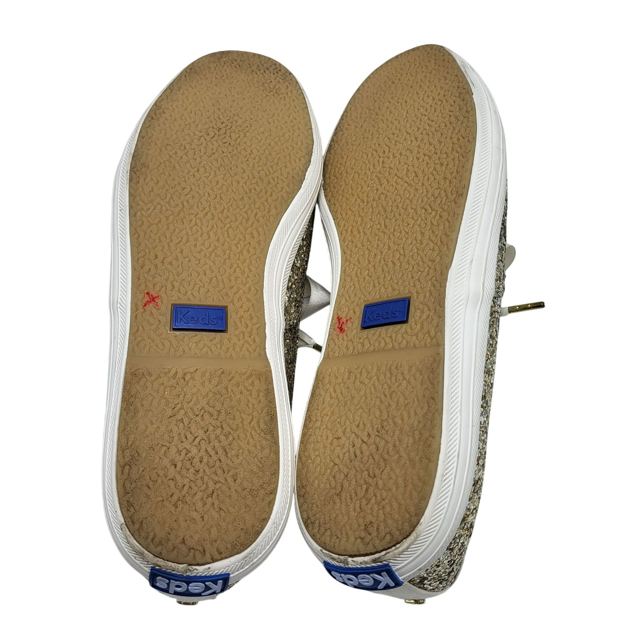 Keds Keds X Kate Spade Gold Glitter Sparkle White Sneakers Satin Size US 8 / IT 38 - 4 Thumbnail