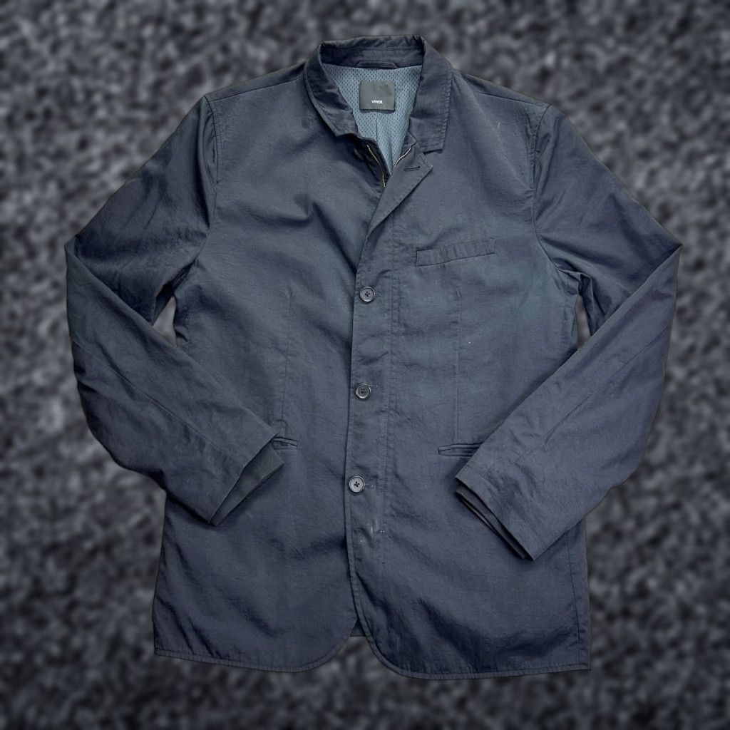 Vince Vince Blazer Mens 46 Navy Blue Tech Fabric Casual Formal 100% Authentic USA Seller Mens Size 46R - 1 Thumbnail
