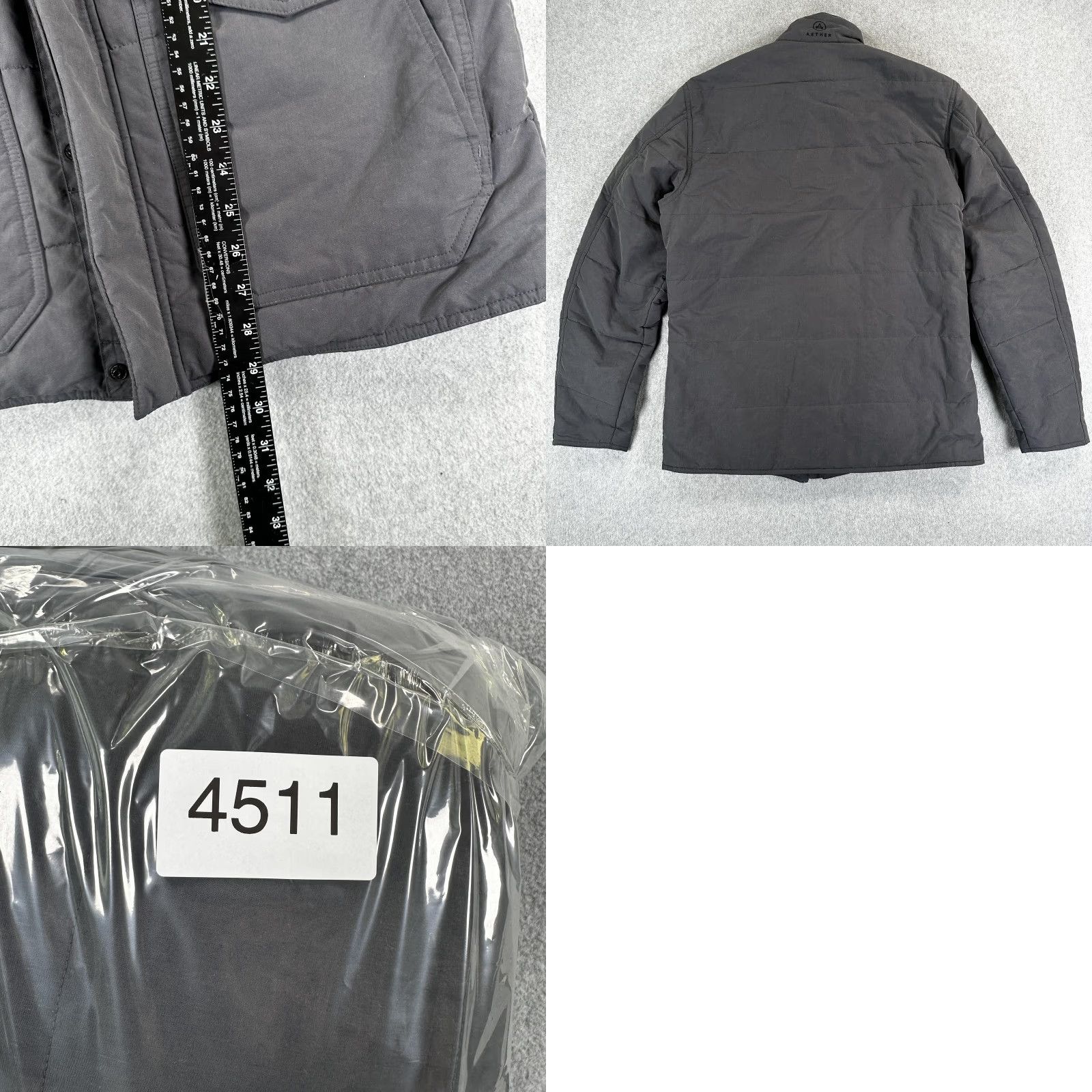 Vintage Aether Mens Jacket Puffer Gray Regular M Insulated Nylon Full Zip Pockets Lined Size US M / EU 48-50 / 2 - 8 Thumbnail