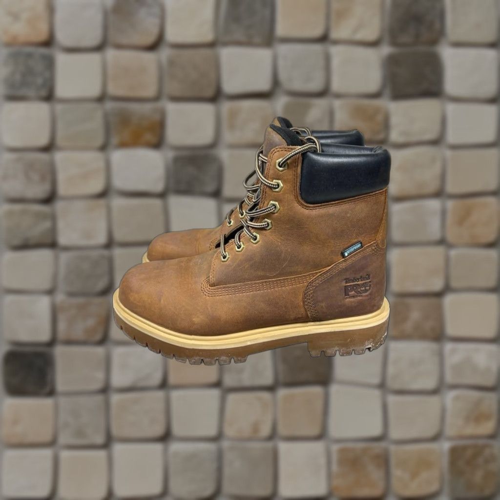 Vintage Timberland PRO428 A6701 Boots Men\'s Brown Leather Lace Steel Toe Sz 7 M Timberland VINTAGE Timberland PRO Work Boots Men Size 10.5 M  main image 4