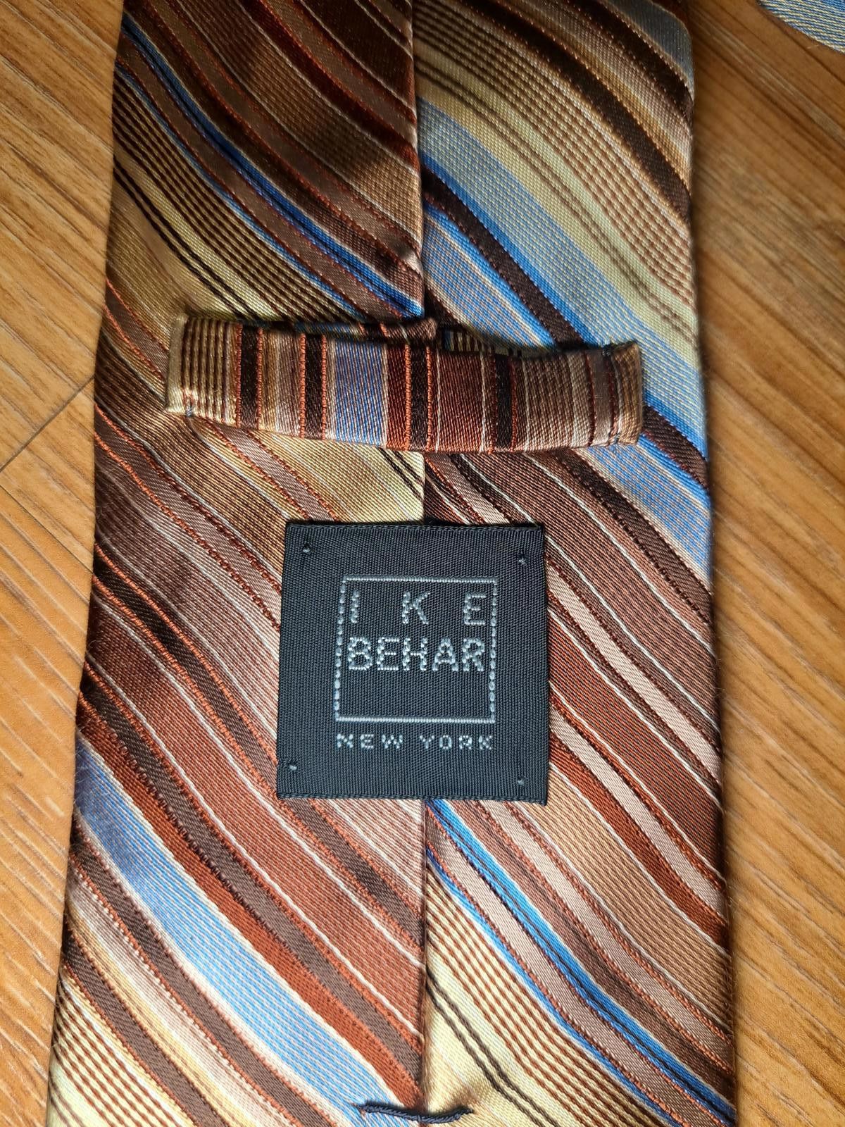 Ike Behar Ike Behar Tie Striped Brown Multicolor Silk Handmade USA Size ONE SIZE - 2 Thumbnail