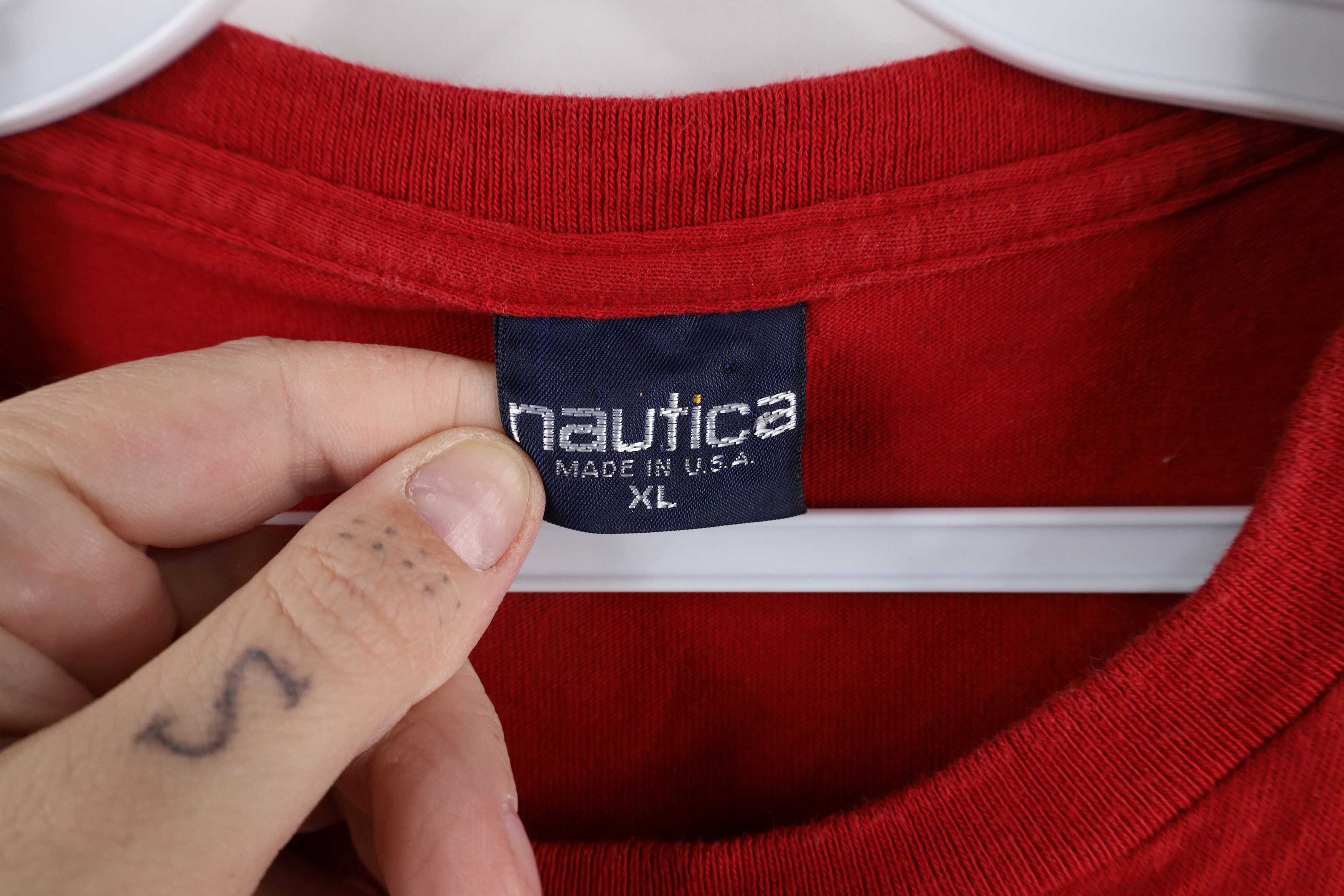 Nautica × Vintage Vintage 90s Nautica Windward Sailing Boat T-Shirt Red USA Size US XL / EU 56 / 4 - 7 Thumbnail