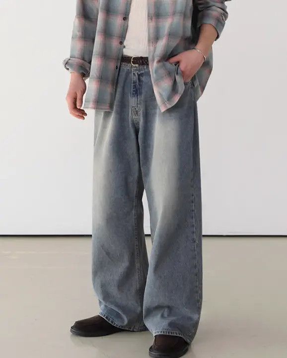 Japanese Brand Haseki x Hino Distressed washed men's trendy straight jeans Size US 32 / EU 48 - 5 Thumbnail