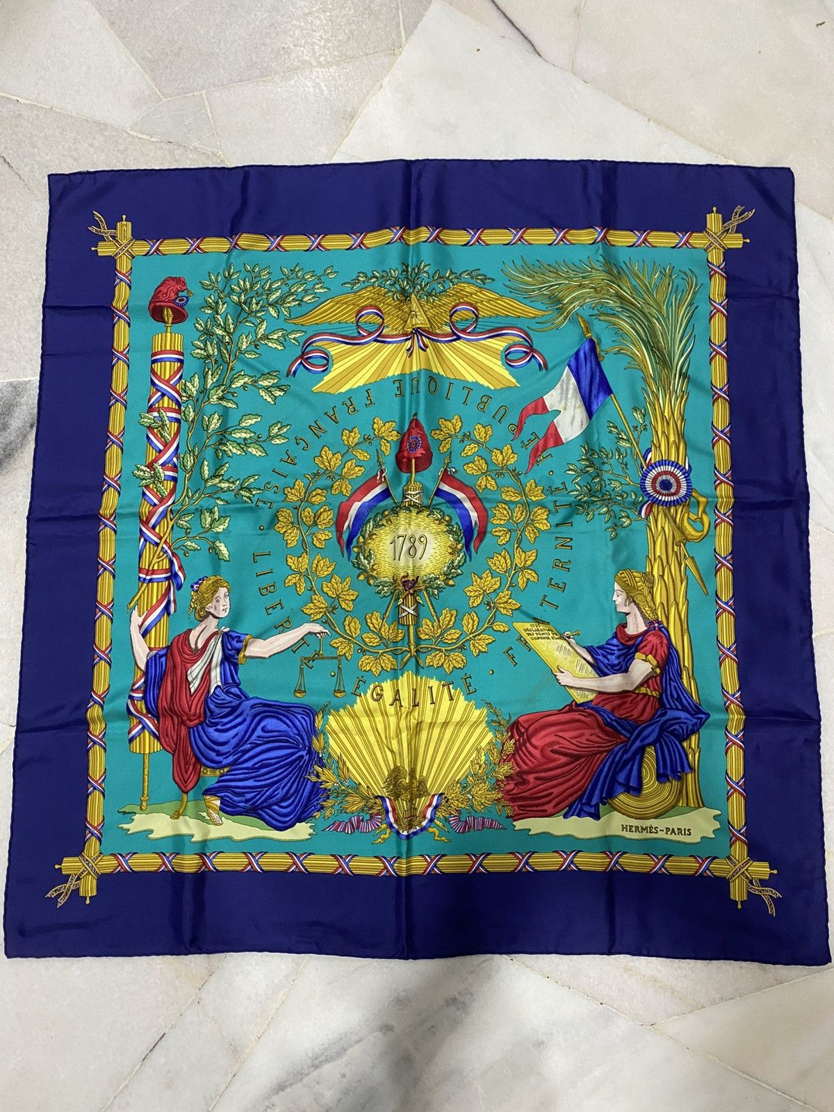 Hermes Vintage Hermes Scarf Masonic Symbols Silk Scarf Size ONE SIZE - 2 Thumbnail