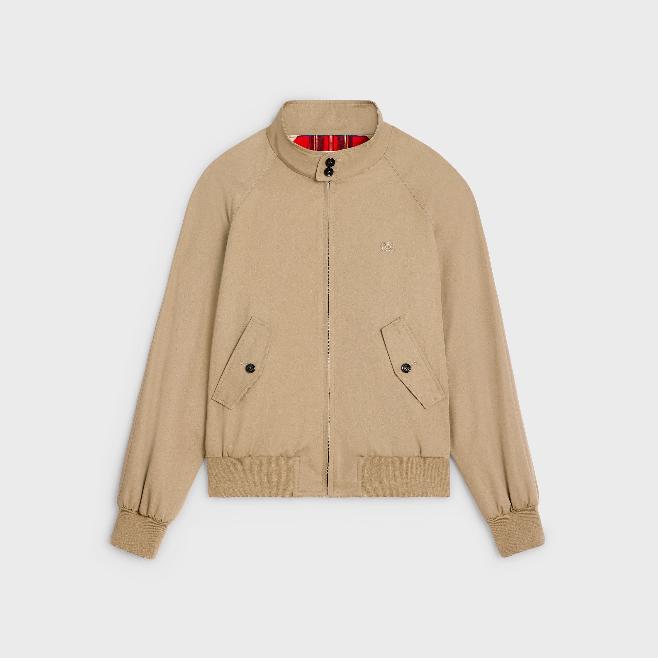 Celine o1loc1c1225 Triomphe Blouson Jacket in Beige Size US XL / EU 56 / 4 - 1 Thumbnail