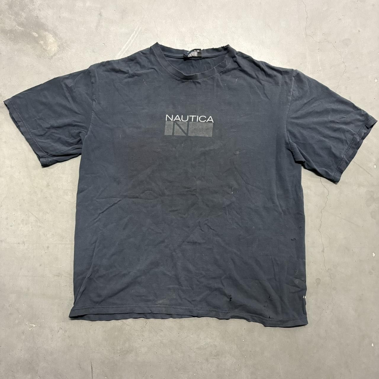 Nautica Crazy Vintage Y2K/2000s Nautica Grunge Faded T-Shirt! Size US XL / EU 56 / 4 - 1 Thumbnail