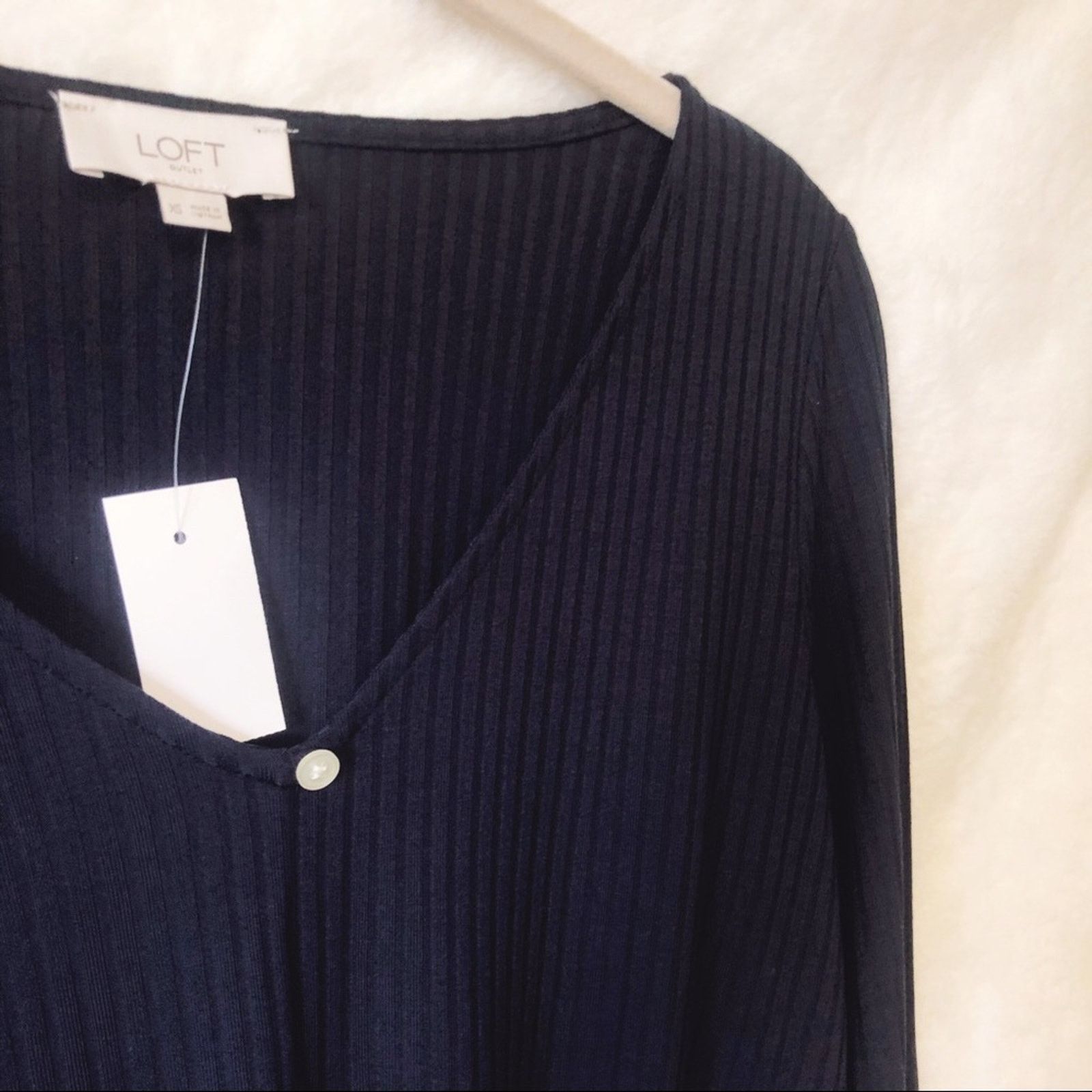 Loft LOFT Blue Button Tie Hem Long Sleeve Shirt Size XS / US 0-2 / IT 36-38 - 12 Thumbnail