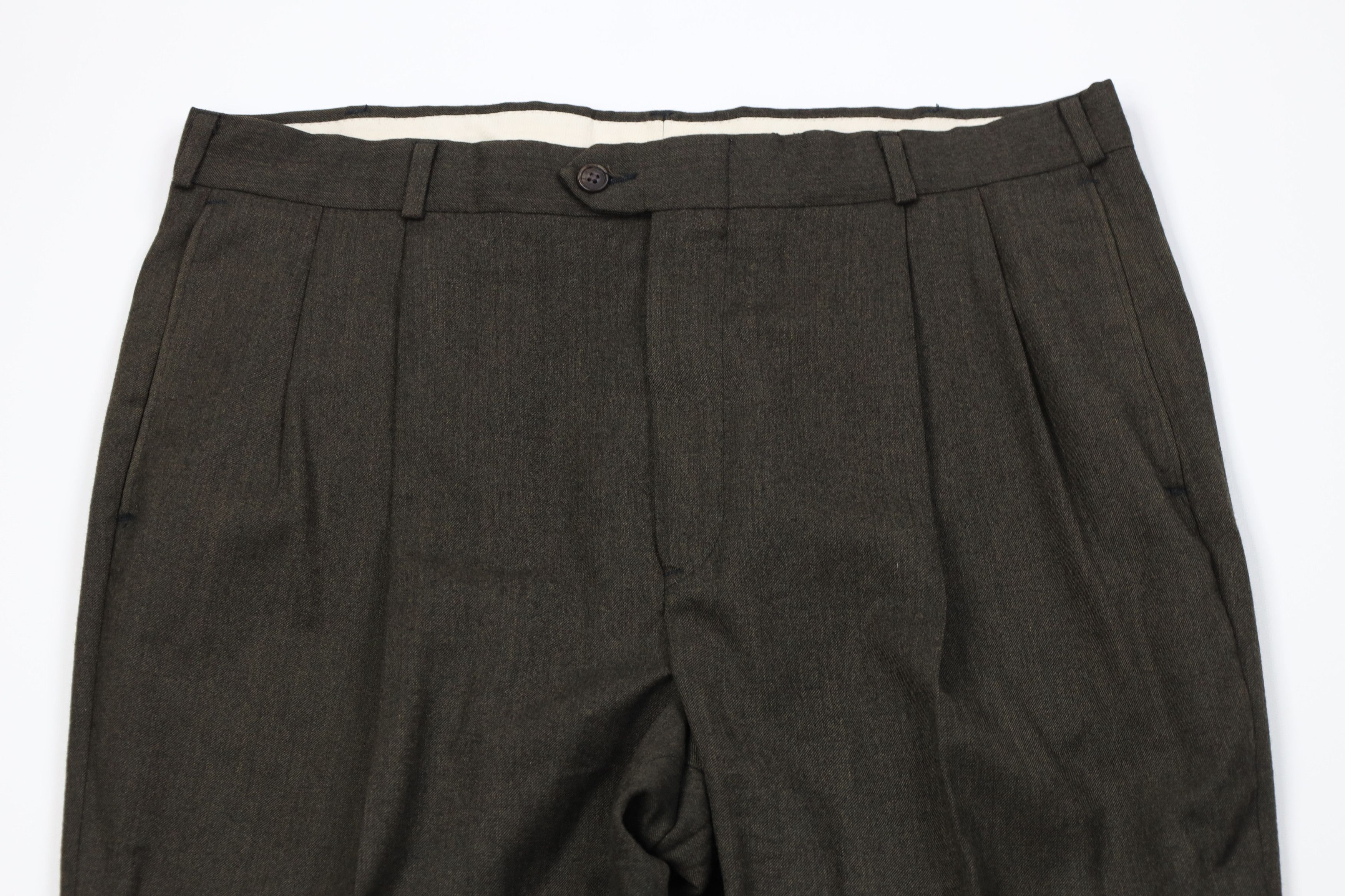 Vintage Vintage 90s Streetwear Knit Wide Leg Chino Pants Green USA Size US 36 / EU 52 - 2 Thumbnail