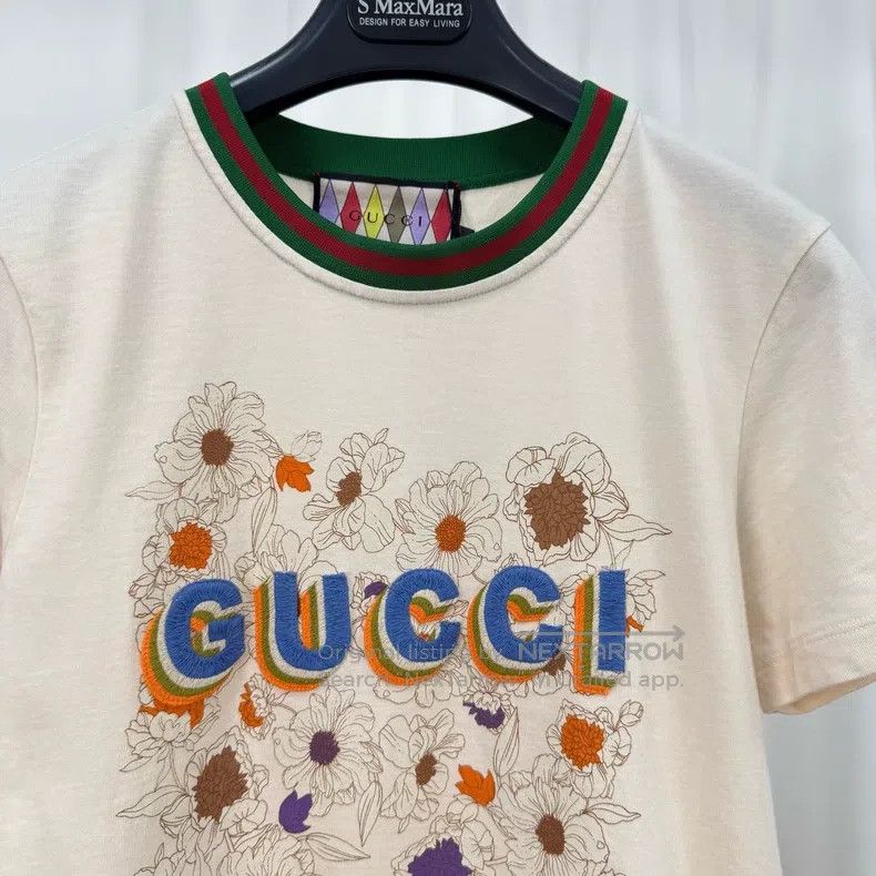 Gucci Gucci Embroidered floral letters short sleeves Size M / US 6-8 / IT 42-44 - 3 Thumbnail