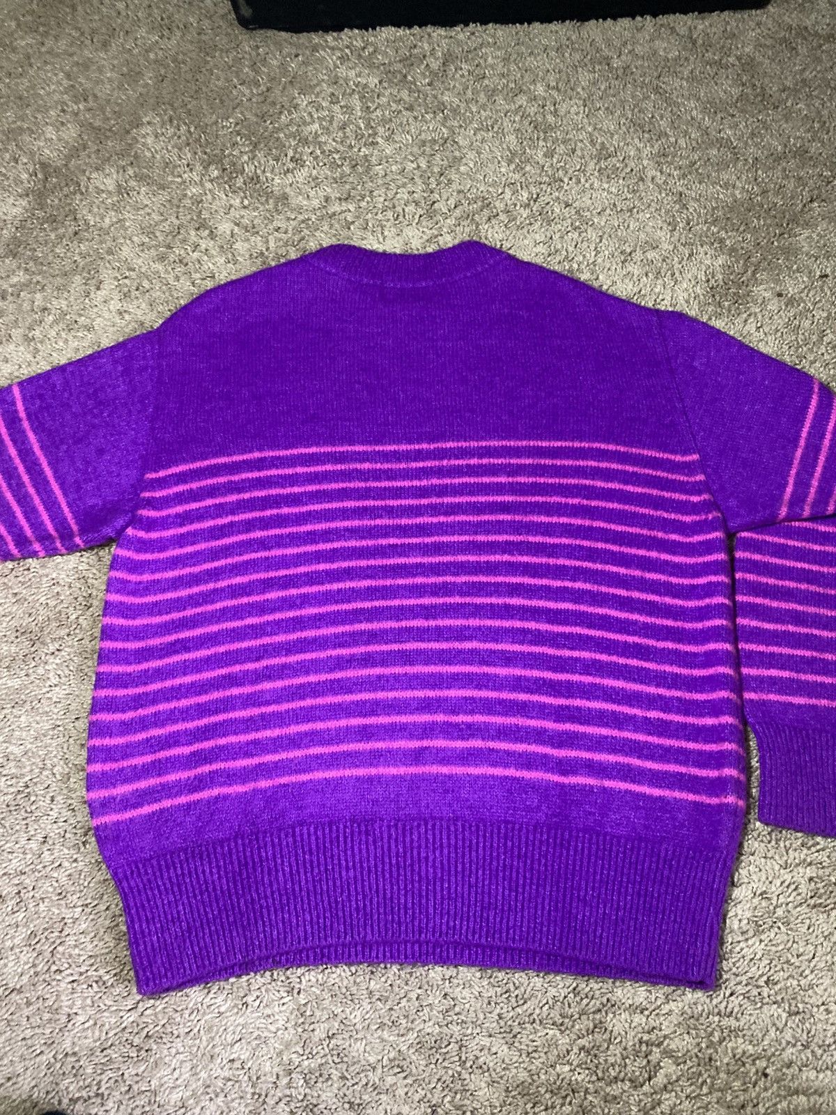 Comme des Garcons × Ganryu 2012 Ganryu Purple Knit Sweater Button Shark Striped Wool Size US S / EU 44-46 / 1 - 9 Thumbnail