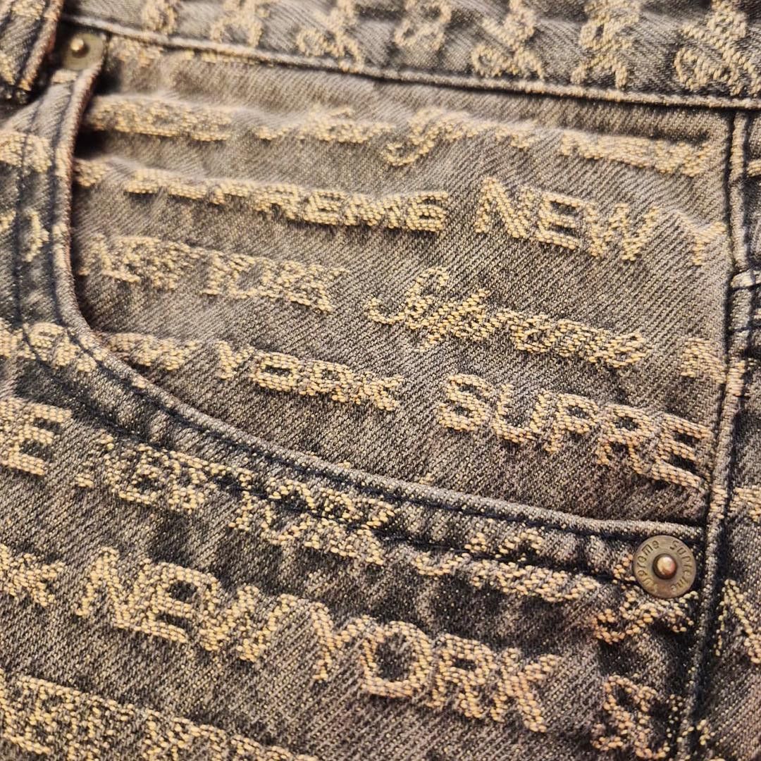 Supreme Supreme Multi Type Jacquard Brown Denim Pants (36) Size US 36 / EU 52 - 5 Thumbnail