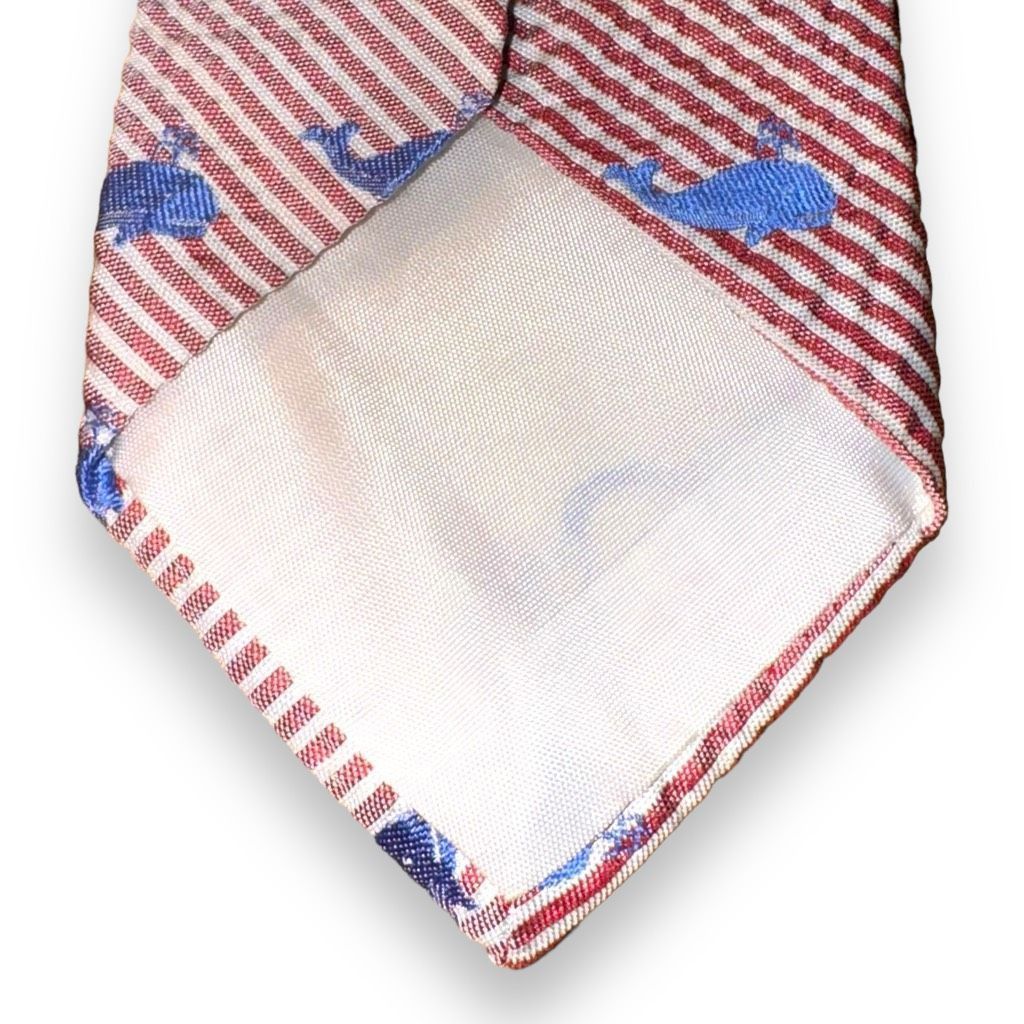 Pendleton 70s Pendleton Red & White Rep Stripe Textured Silk Tie Size ONE SIZE - 4 Thumbnail
