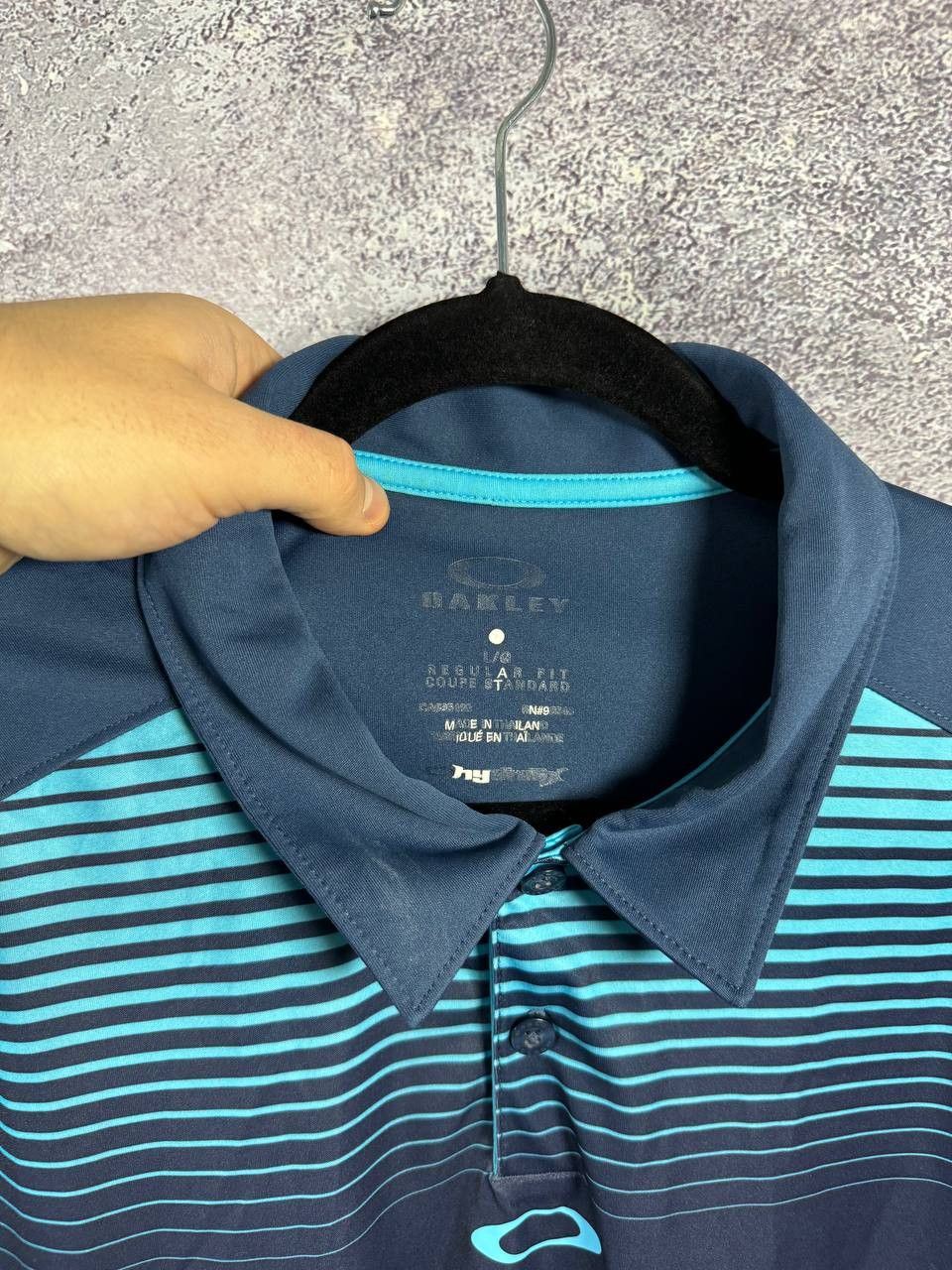 Oakley Vintage Oakley Center Logo Stripped Blue Men's Polo Shirt Size US L / EU 52-54 / 3 - 9 Thumbnail