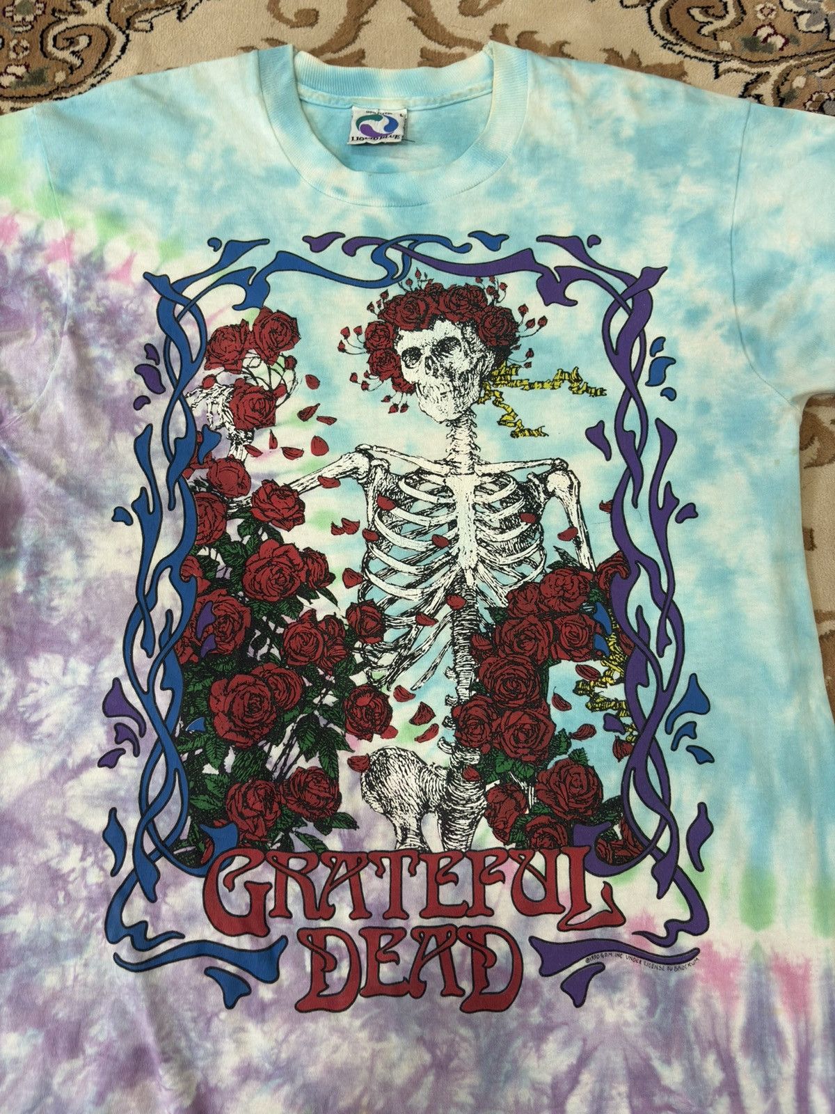 Grateful Dead × Liquid Blue Vintage 90s Grateful Dead Bretha Tie Dye Liquid Blue T Shirt Size US L / EU 52-54 / 3 - 3 Thumbnail