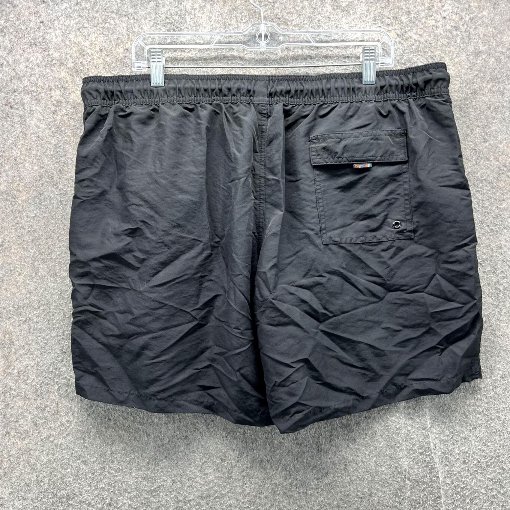 Calvin Klein Calvin Klein Swim Trunks Mens XXL Black Rainbow Pride Logo Drawstring Bottoms (Solid) Size US 39 - 2 Thumbnail
