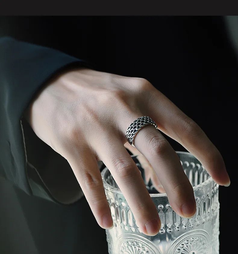 Jewelry Retro Dragon Scale Ring Size ONE SIZE - 3 Thumbnail