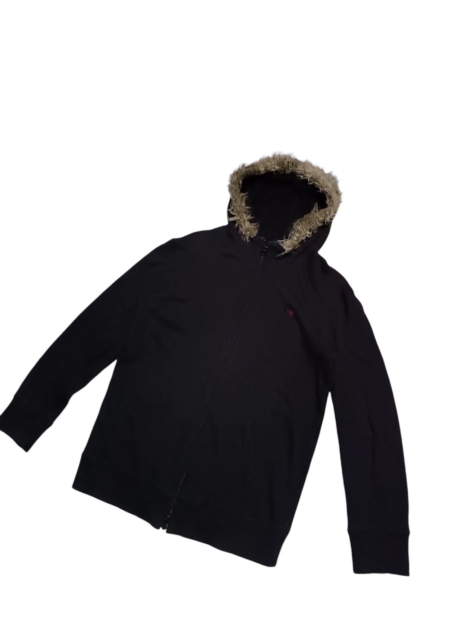 Vintage Comme Ca Walk Sweater Hoodie Fur Double Zipper