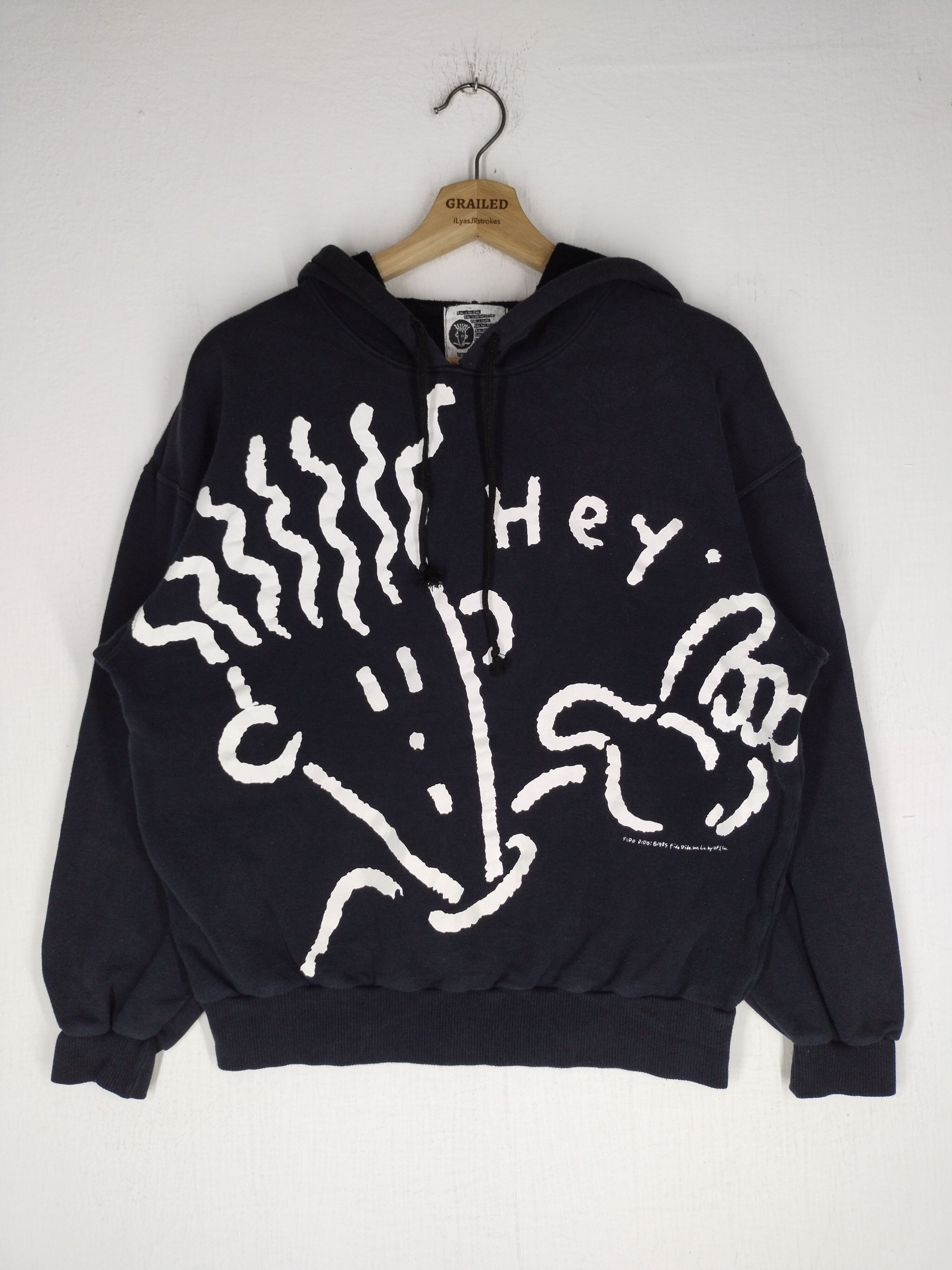 Vintage Vintage 80's Hey! Fido Dido 1985 by UFS Big Logo Sweatshirt Size US L / EU 52-54 / 3 - 13 Thumbnail