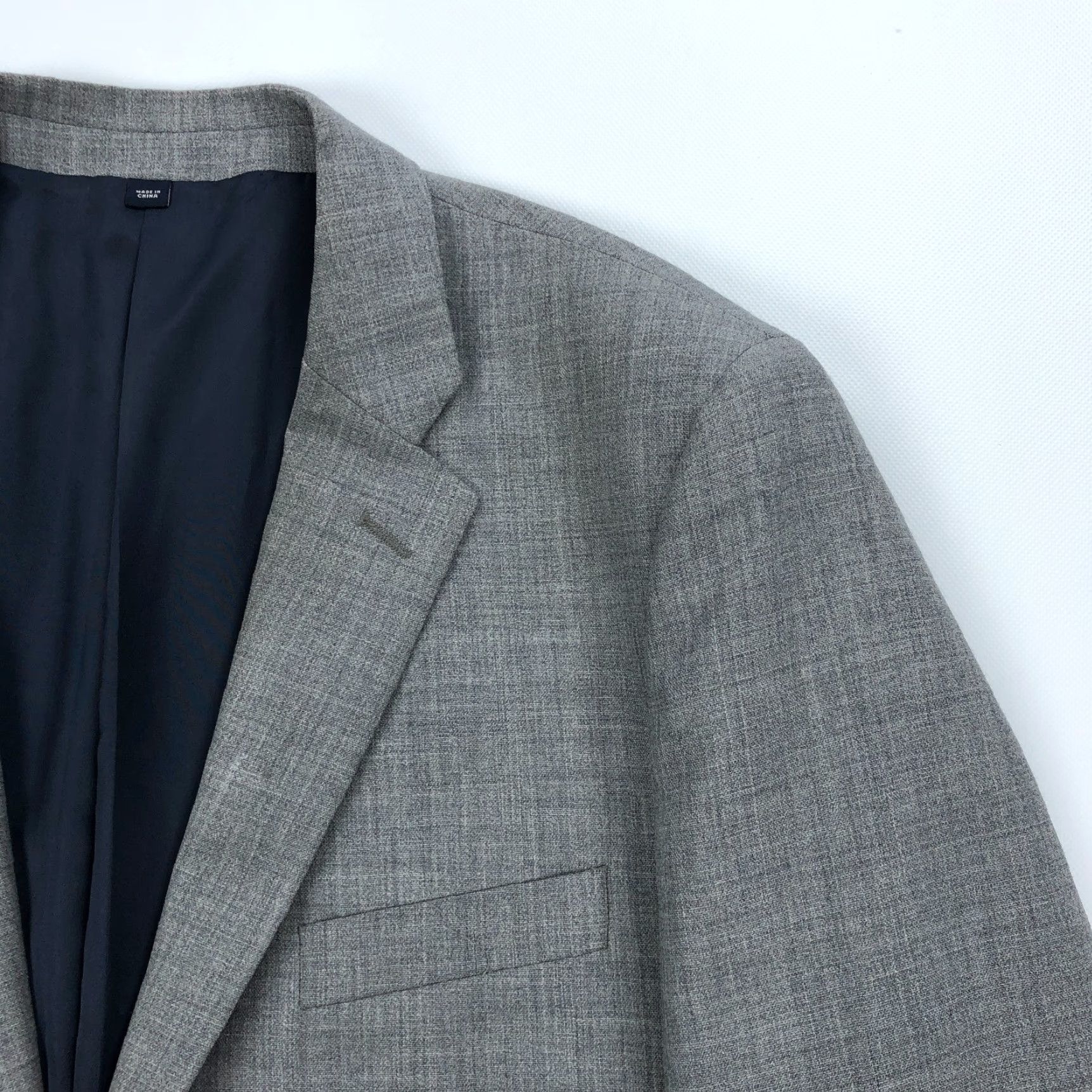 J.Crew J. Crew Blazer 42L Wool Men Notch Lapel Double Vent Check Gray Sport Coat Regular Size 42 Mens Size 42R - 2 Thumbnail