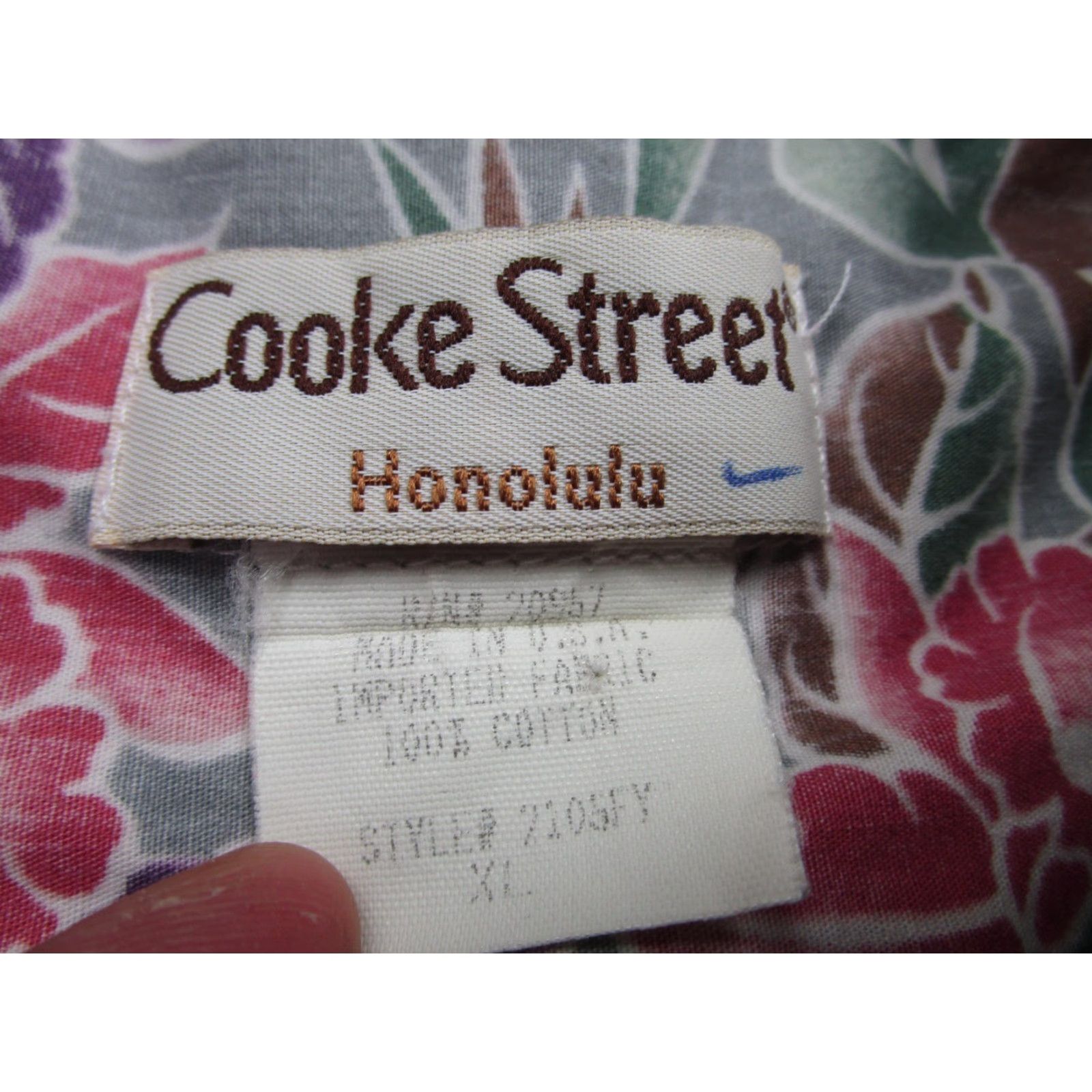 ALOHAS VINTAGE Cooke Street Shirt Mens XL Gray Floral Hawaiian Aloha Button Up Short Sleeve Womens? No, Mens. Size US XL / EU 56 / 4 - 4 Thumbnail