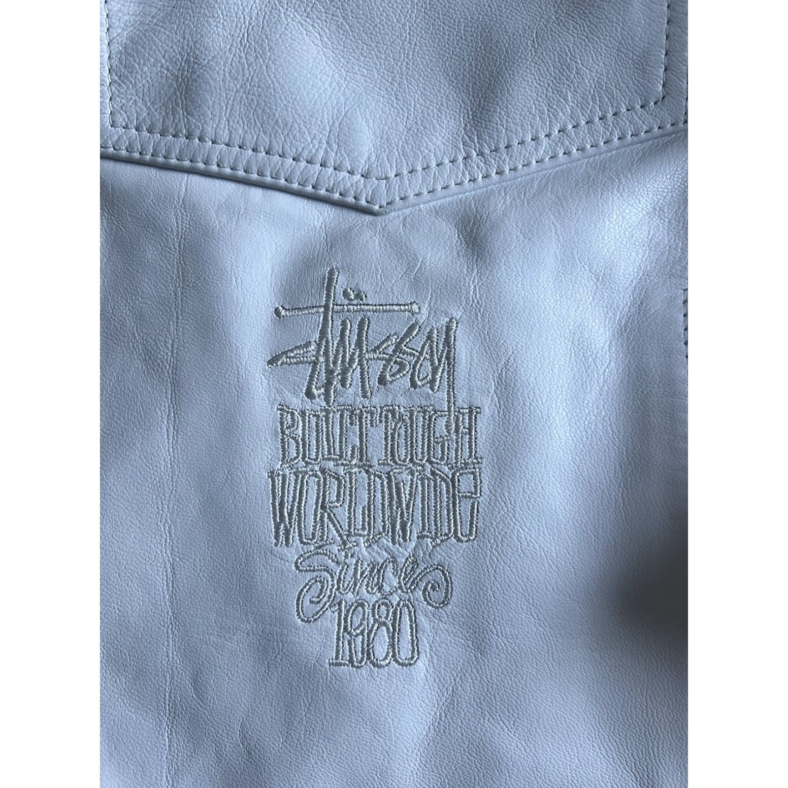 Levi's VINTAGE Stussy Levi’s Leather Jacket L Made Italy 2024 Trucker White Rare Collaboration Size US L / EU 52-54 / 3 - 7 Thumbnail