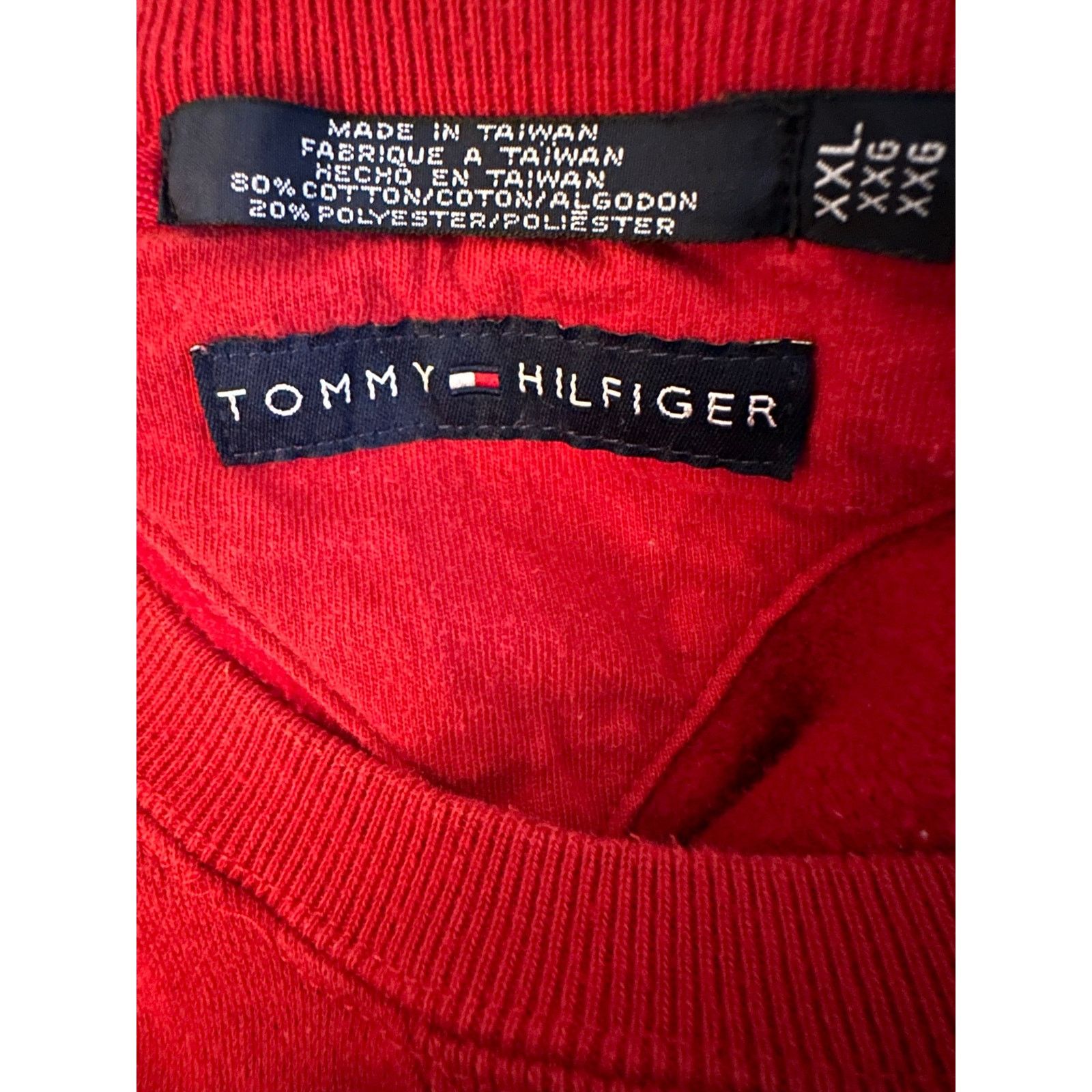 Tommy Hilfiger Tommy Hilfiger Vintage Red Crewneck Sweater, Size XXL Size US XXL / EU 58 / 5 - 5 Thumbnail