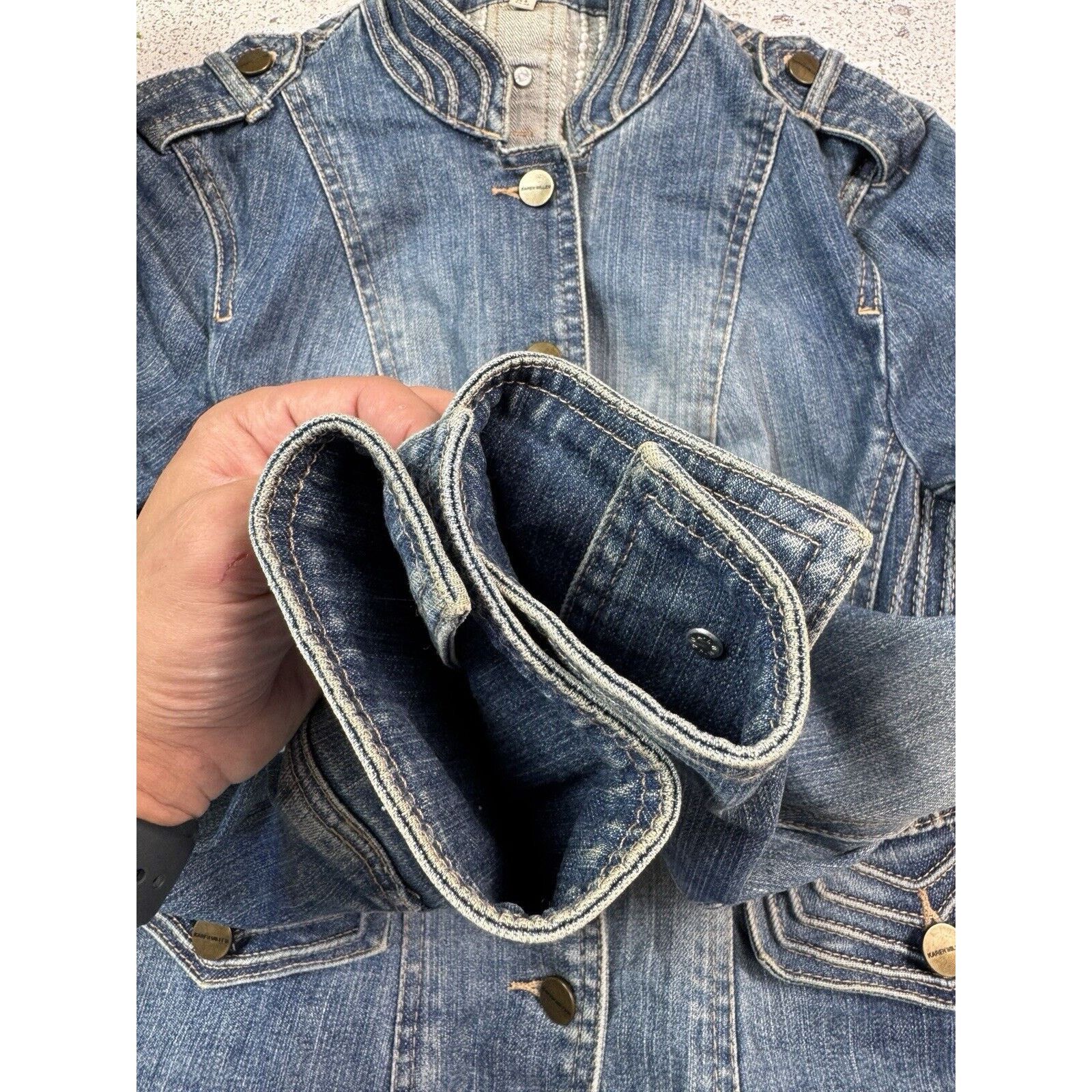 Karen Millen Karen Millen Denim Jacket Avant Garde Womens Rare Size S Size S / US 4 / IT 40 - 11 Thumbnail