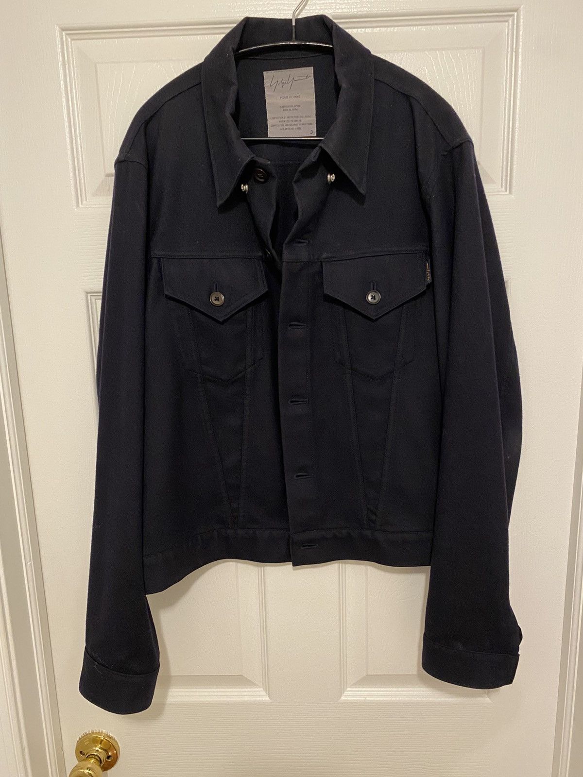 Yohji Yamamoto 01aw navy wool trucker yohji tab jacket Size US M / EU 48-50 / 2 - 9 Thumbnail