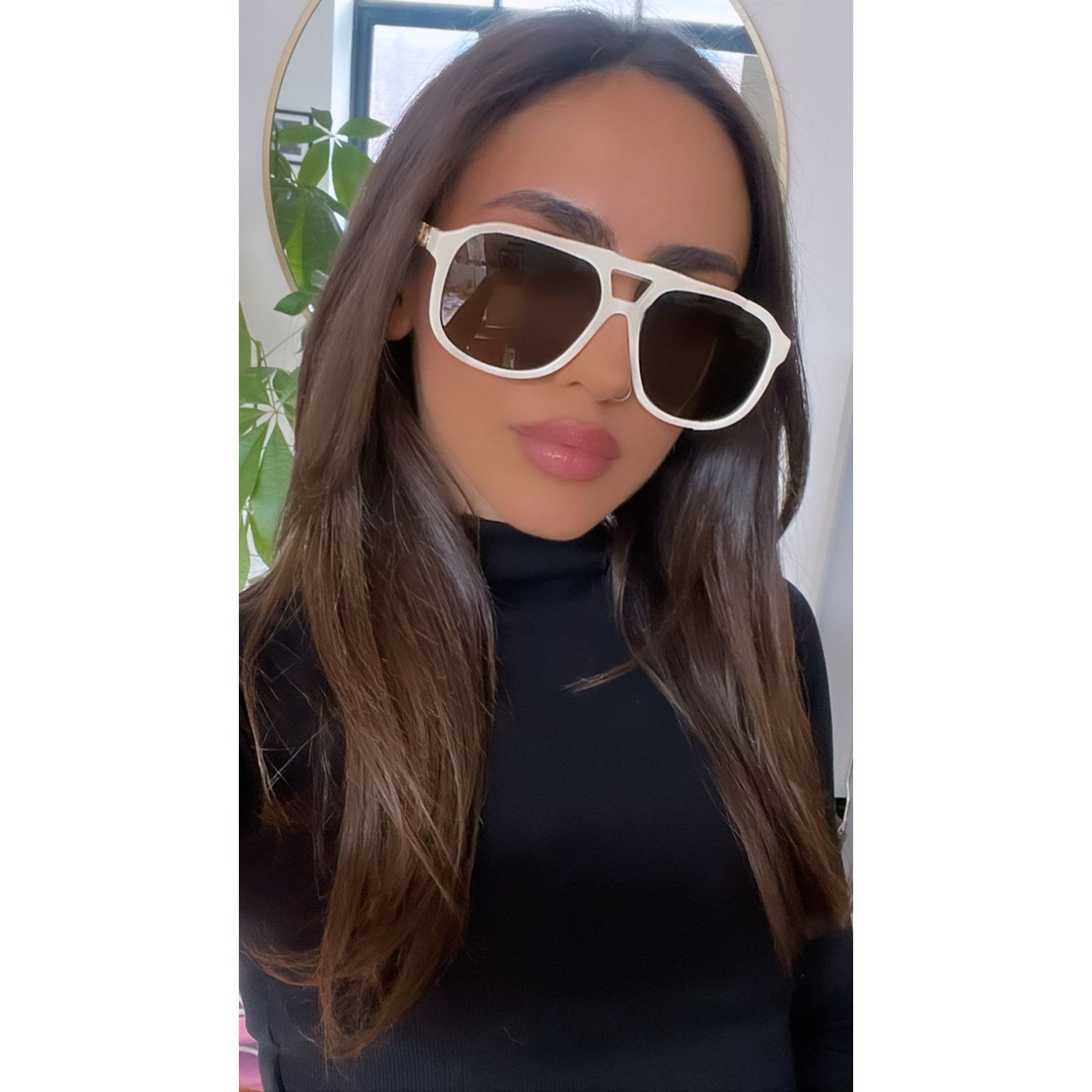 Gucci NEW Gucci GG1188S Ivory Gold Logo Aviator Sunglasses Size ONE SIZE - 2 Thumbnail