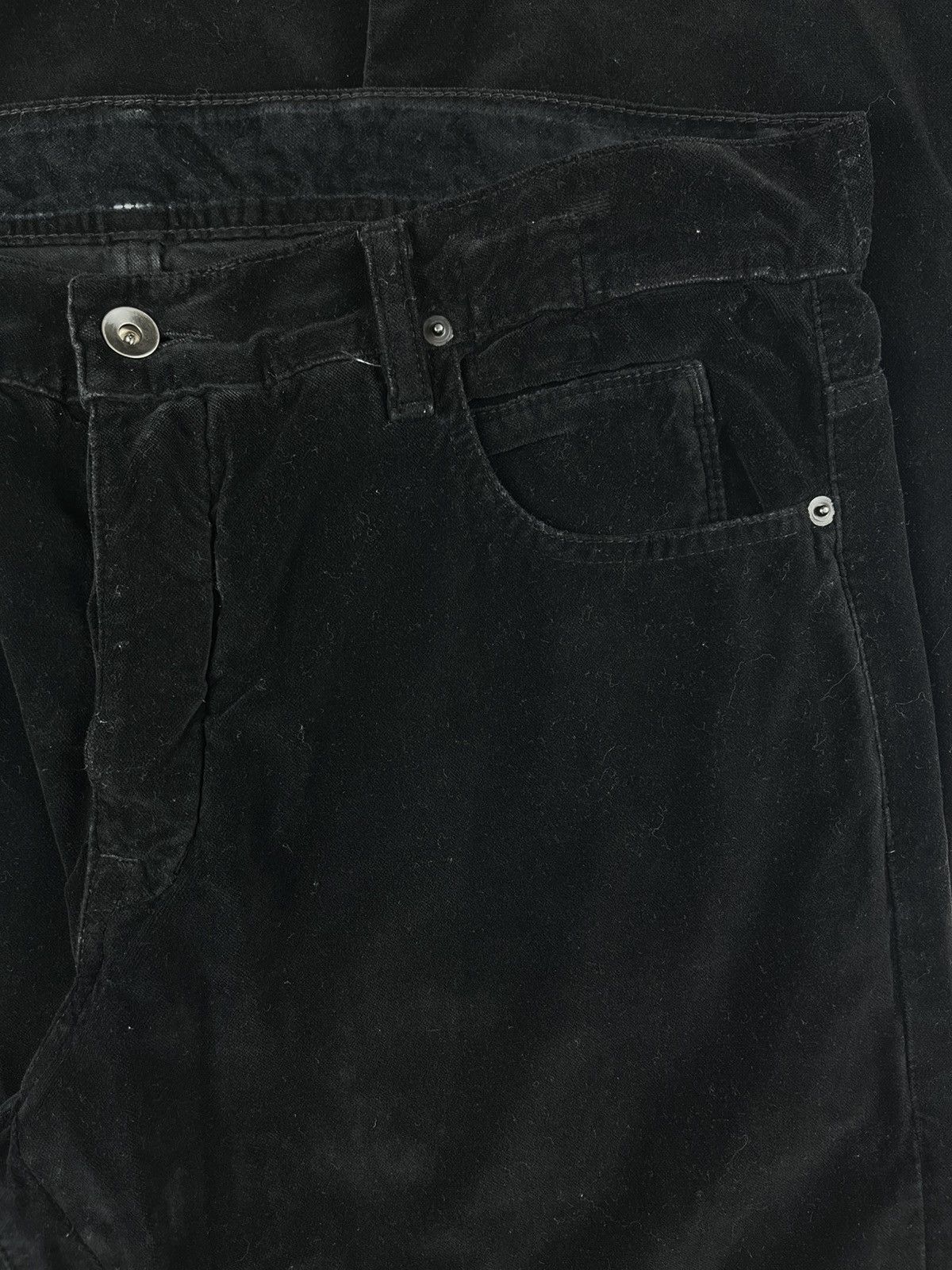 Rick Owens FW08 Rick Owens Stag Black Velvet Detroit Denim Jeans Size US 36 / EU 52 - 4 Thumbnail
