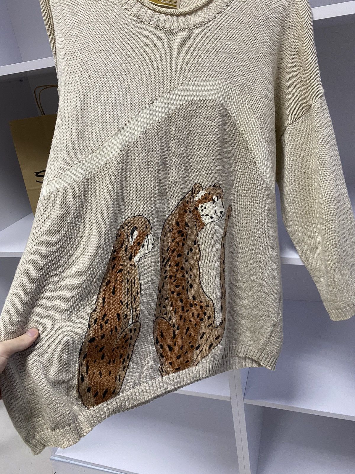 Designer × Vintage Vintage Poi by Krizia women’s tiger printed jumper sweater Size L / US 10 / IT 46 - 10 Thumbnail
