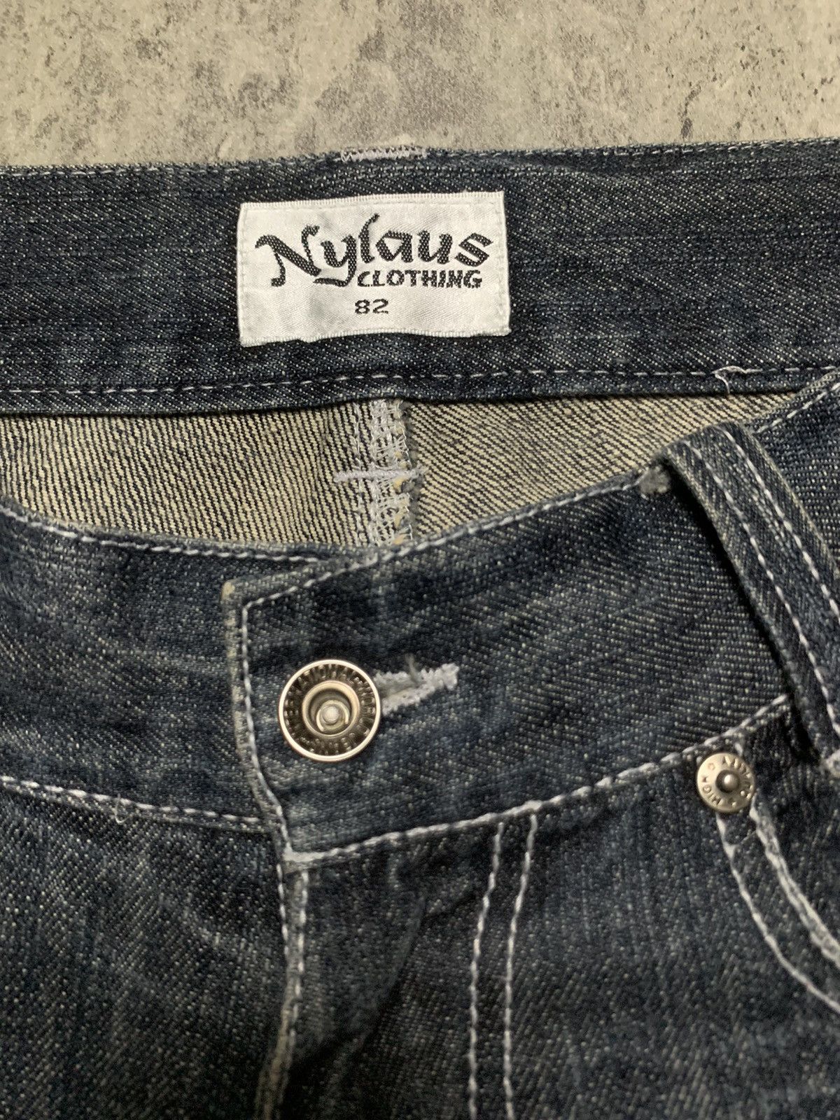 Tornado Mart Nylaus Japanese Clawmark Acid Wash Jorts Size US 31 - 6 Thumbnail