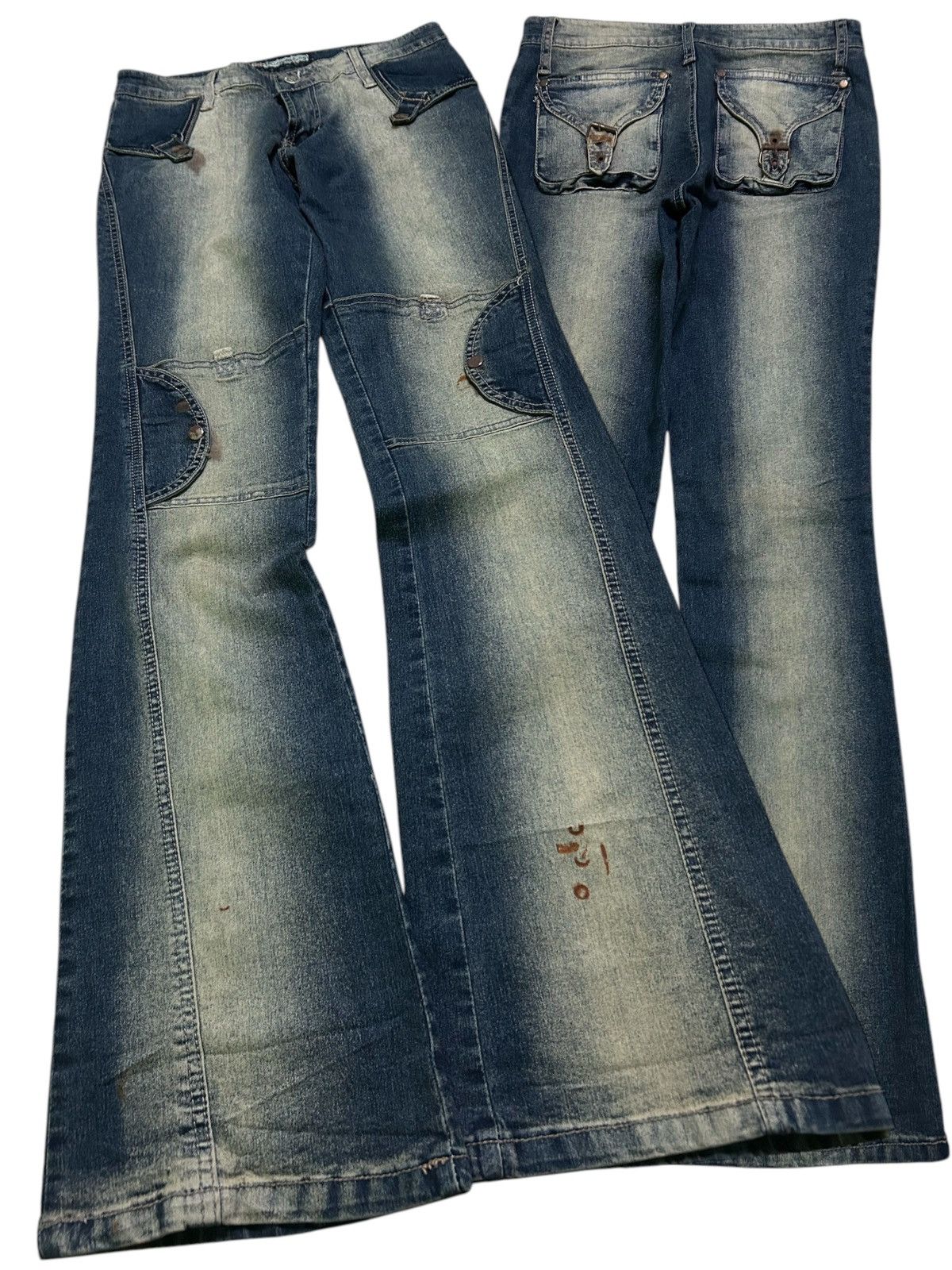 Japanese Brand × Kapital × Vintage FLARE Japanese Denim Jeans Rusty Mudwash Faded Rare Size US 27 - 2 Thumbnail