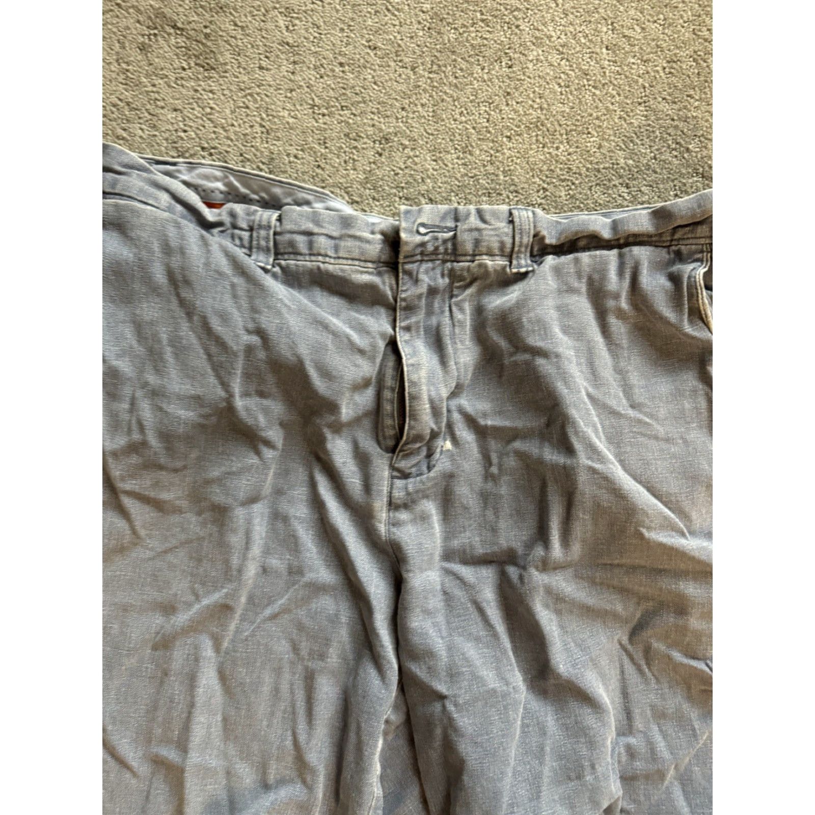 Tommy Bahama Tommy Bahama Shorts Silk Cotton Blend 10” Inseam Denim Blue 35 Solid Casual Mens Size US 35 - 3 Thumbnail