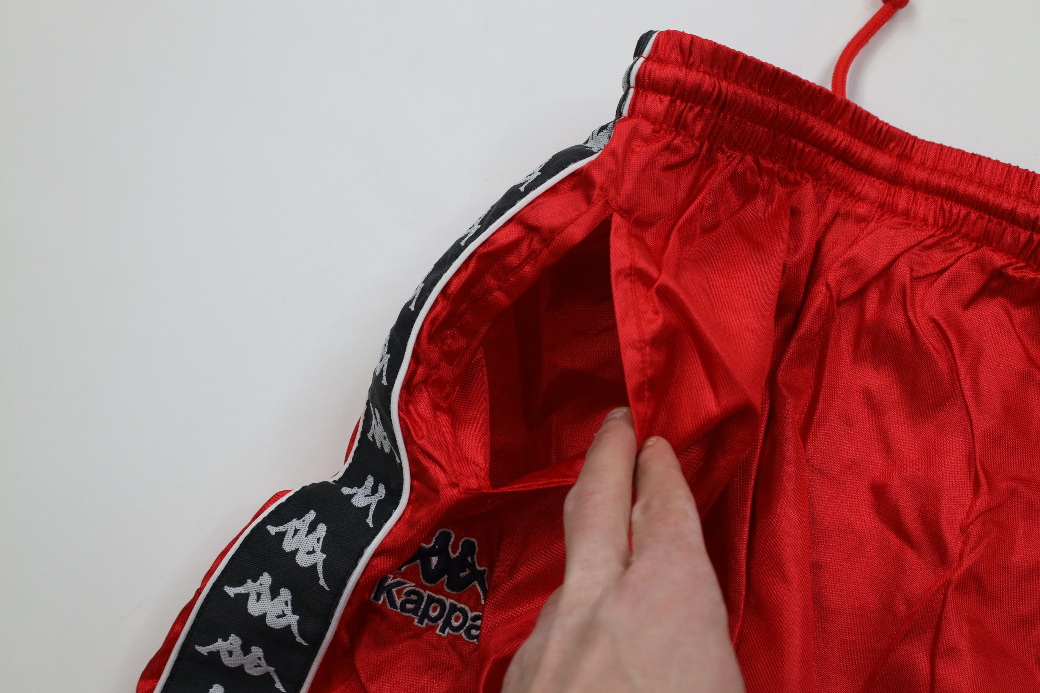 Kappa Vintage 90s Kappa Taped Logo Soccer Joggers Pants Red Nylon Size US 32 / EU 48 - 7 Thumbnail