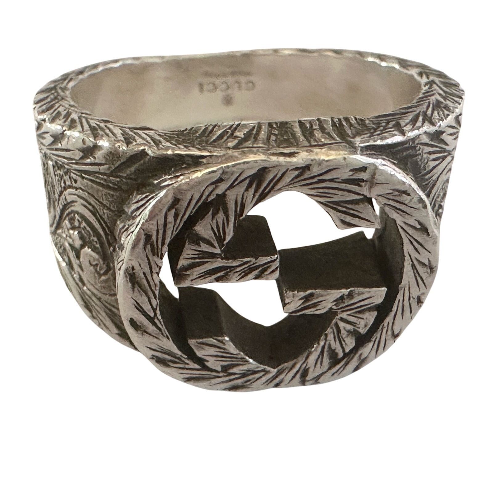 Gucci Gucci Interlocking G Arabesque Ring Sterling Silver Size ONE SIZE - 7 Thumbnail