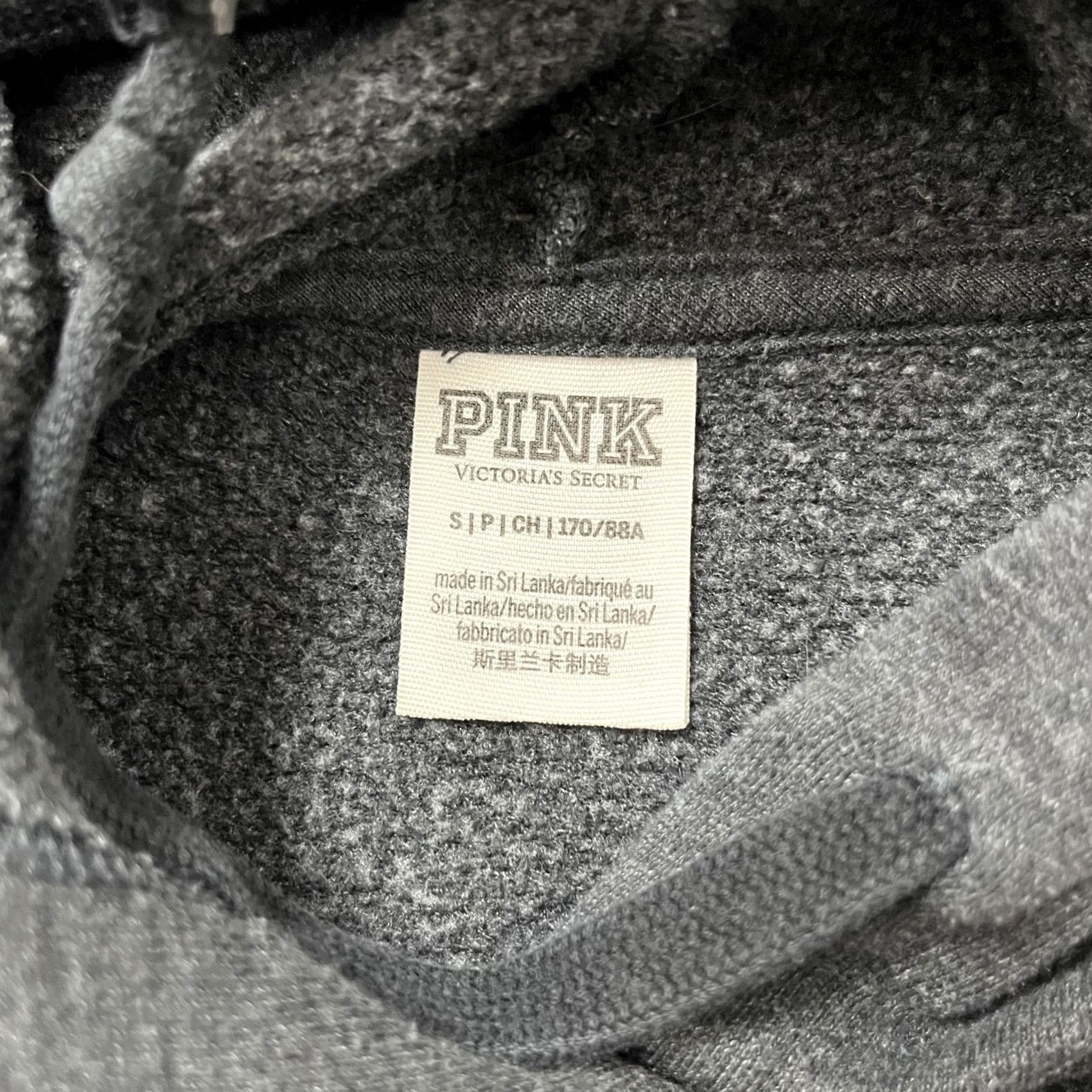 Pinko PINK Victoria's Secret Hoodie Womens Small Gray Floral Logo Pullover Fleece Size S / US 4 / IT 40 - 3 Thumbnail