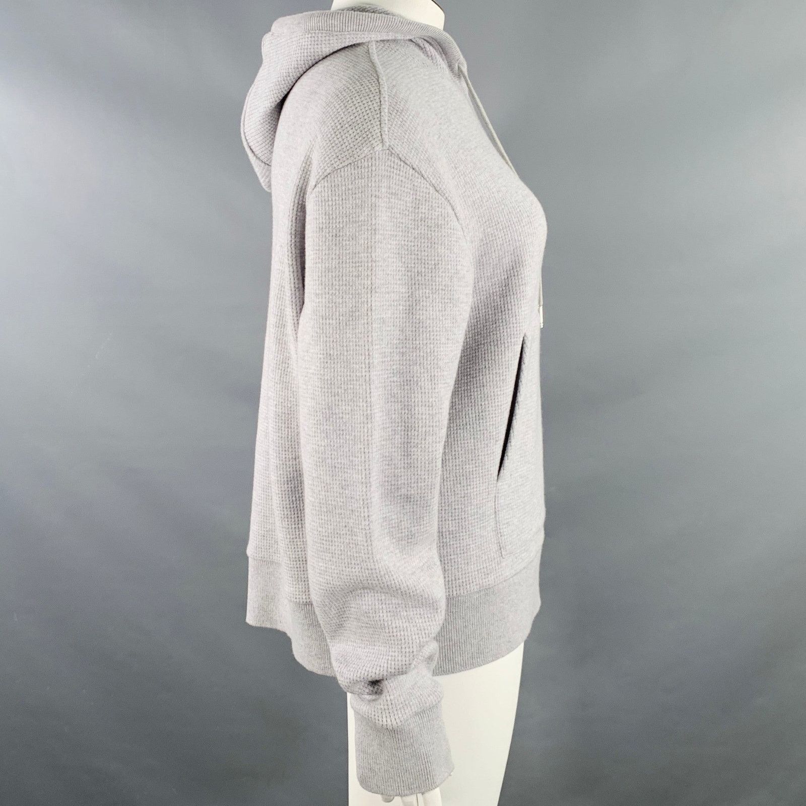 Thom Browne Size XL Grey Cream Cashmere Wool Waffle Hoodie Casual Top Size XL / US 12-14 / IT 48-50 - 3 Thumbnail