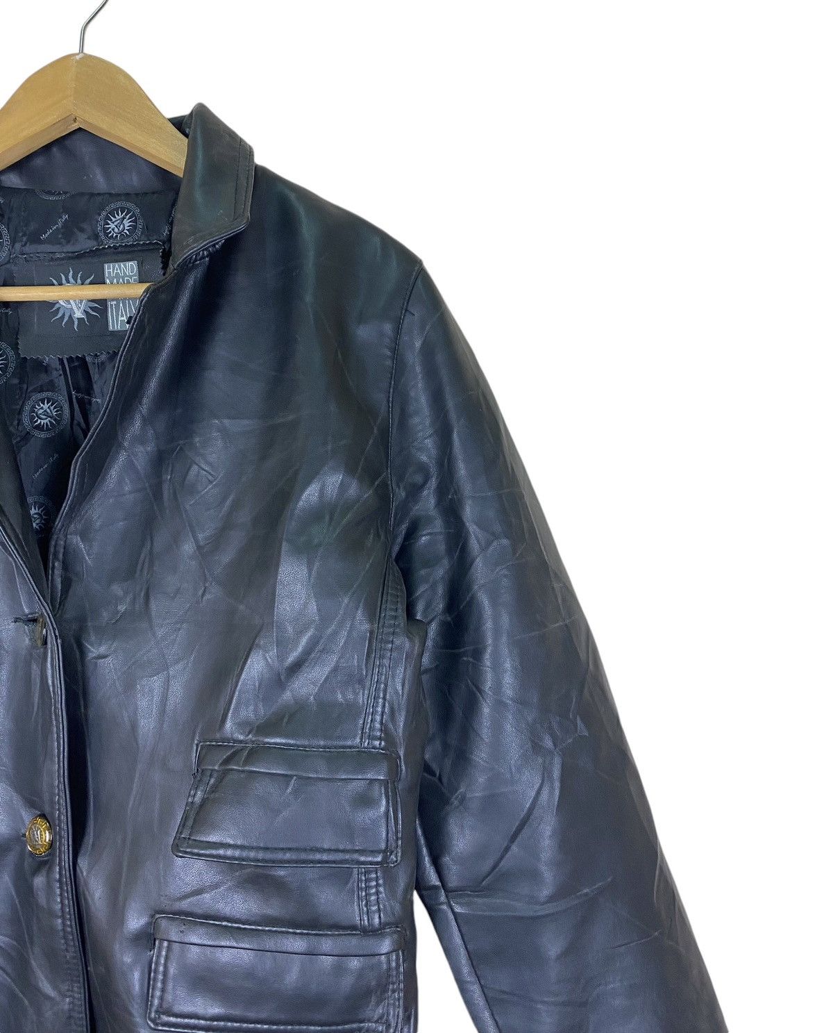 Vintage Vintage GV Italian Designer Long Leather Jacket Size US M / EU 48-50 / 2 - 4 Thumbnail