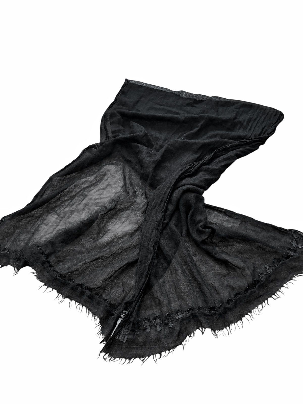 Chrome Hearts RARE 44 Mini Cross Cashmere Silk Sheer Scarf Size ONE SIZE - 2 Thumbnail