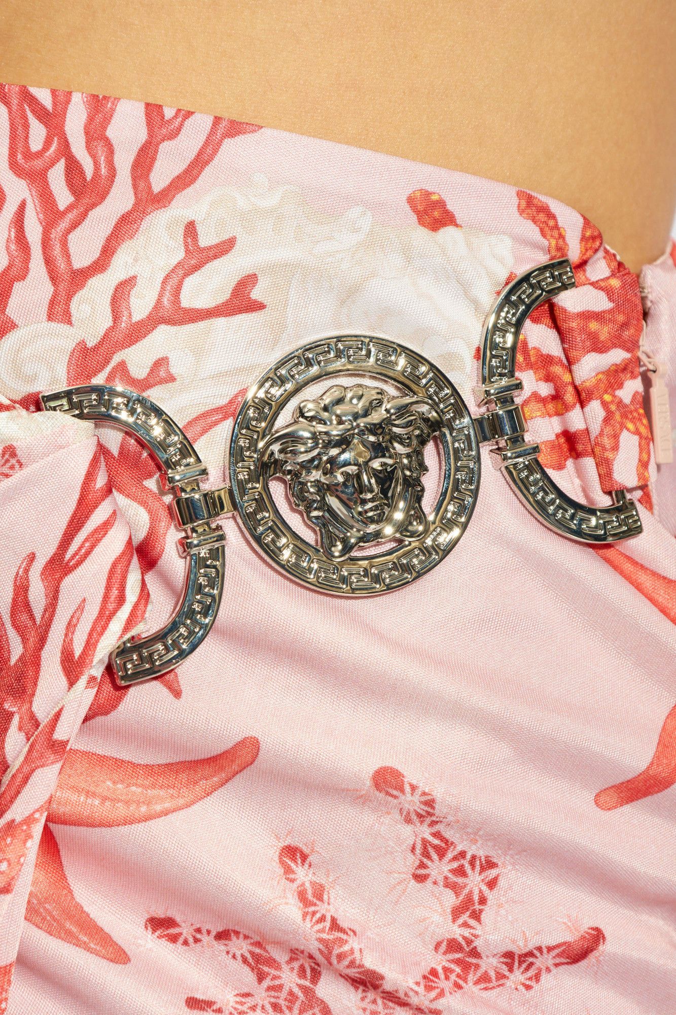 Versace o1s22i1n1024 Baroque Sea Jersey Skirt in Pink Size 27" / US 4 / IT 40 - 5 Thumbnail
