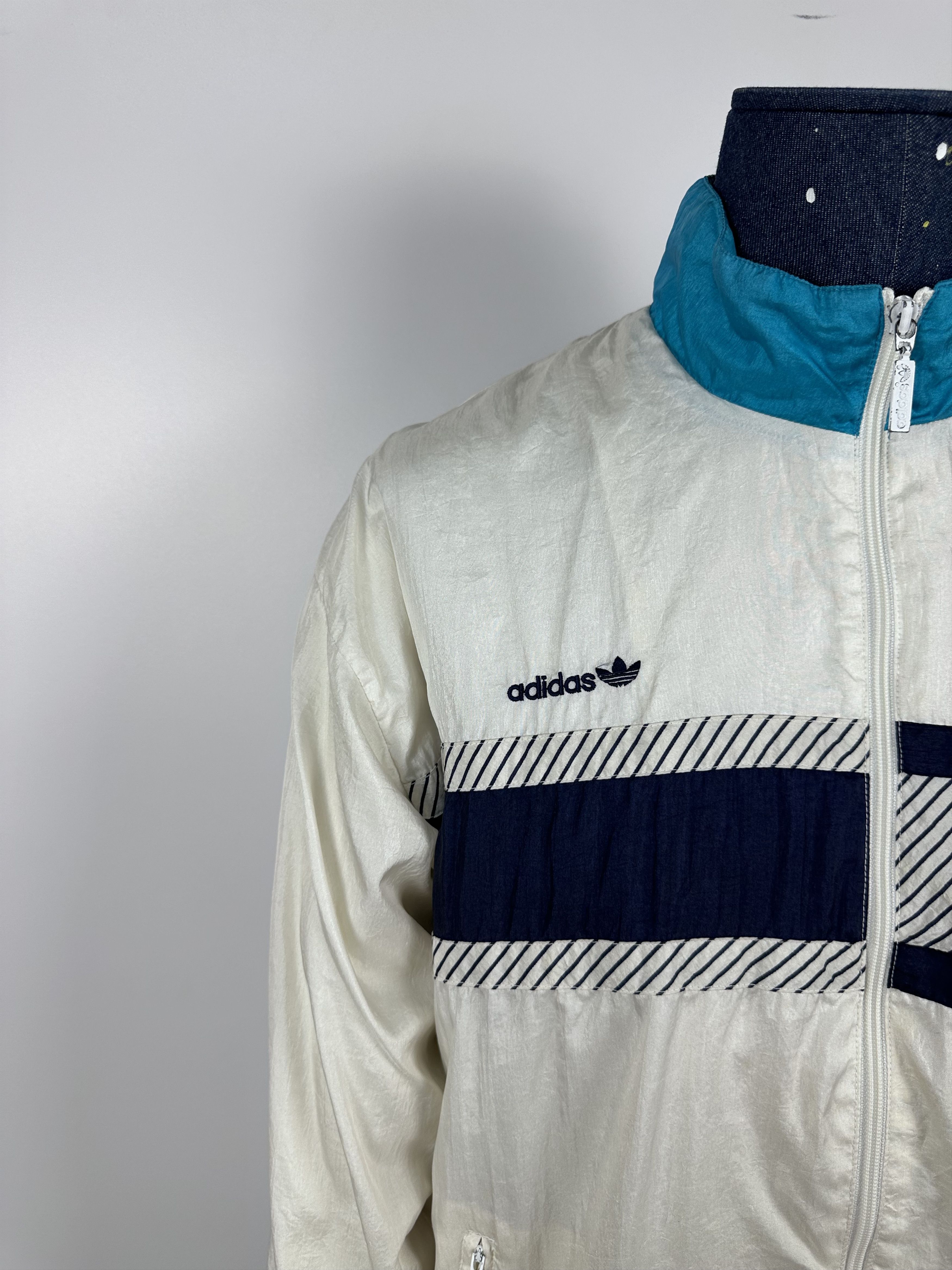 Adidas × Vintage Adidas Originals Vintage 90s White Nylon Track Top Jacket Size US M / EU 48-50 / 2 - 4 Thumbnail